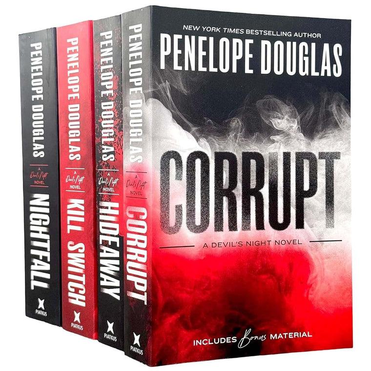 Devil's Night Series By Penelope Douglas 4 Books Collection Set (Corrupt, Hideaway, Kill Switch & Nightfall)