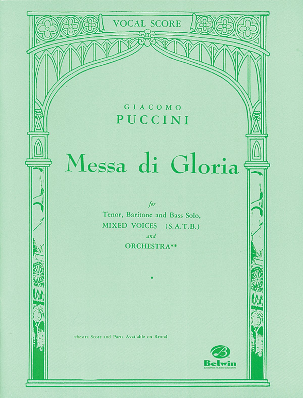 Messa di Gloria: SATB (Orch. Acc.) (Belwin Edition) (Latin a