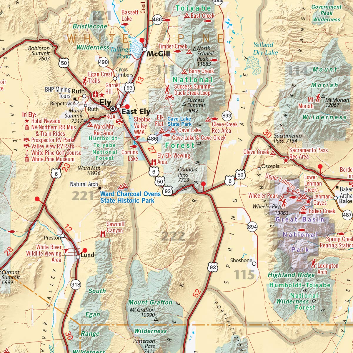 Nevada, The Silver State, Recreation Map, 2023 Edition (Benchmark Maps)