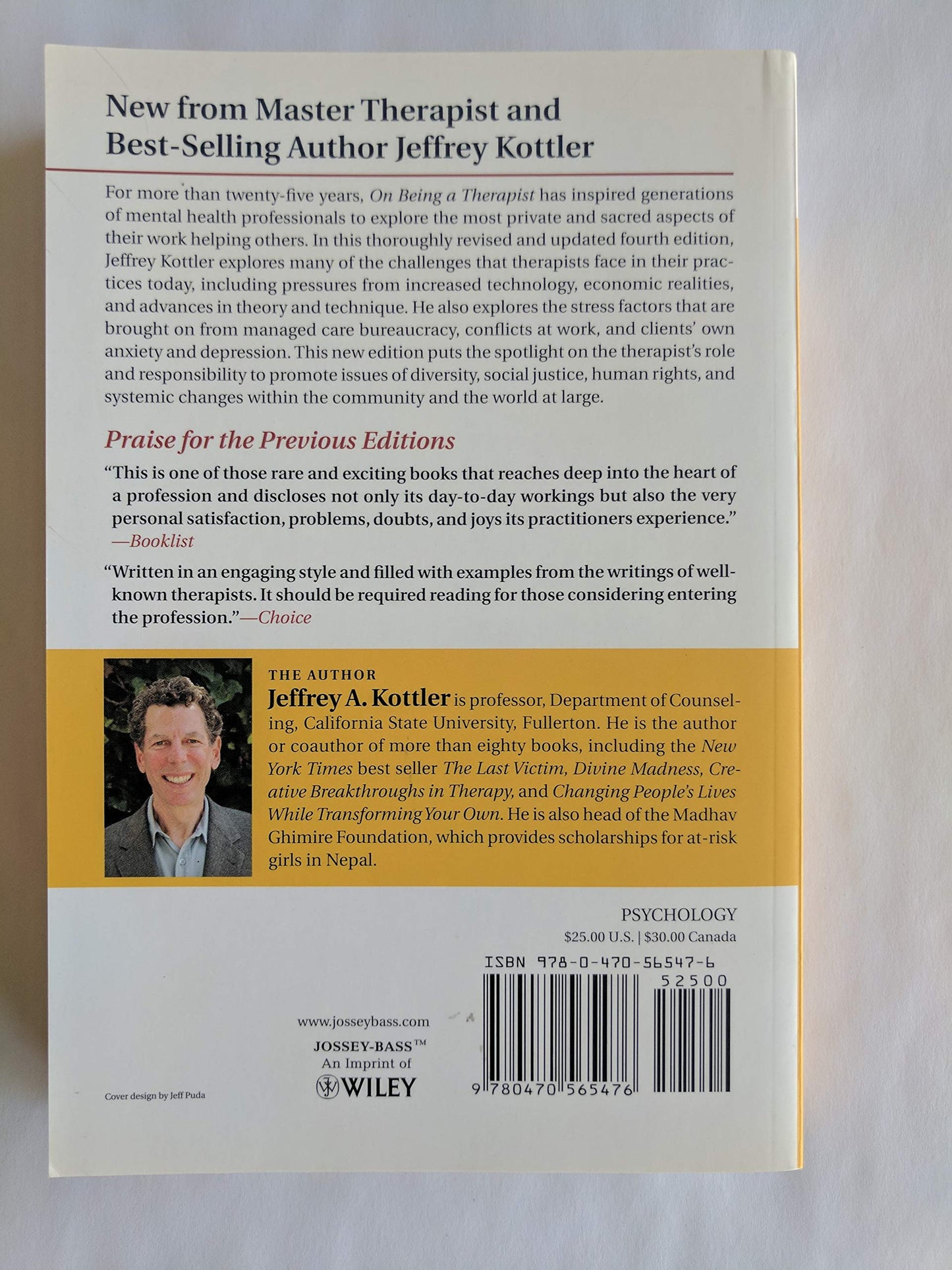 On Being a Therapist, 4th Edition by Jeffrey A. Kottler