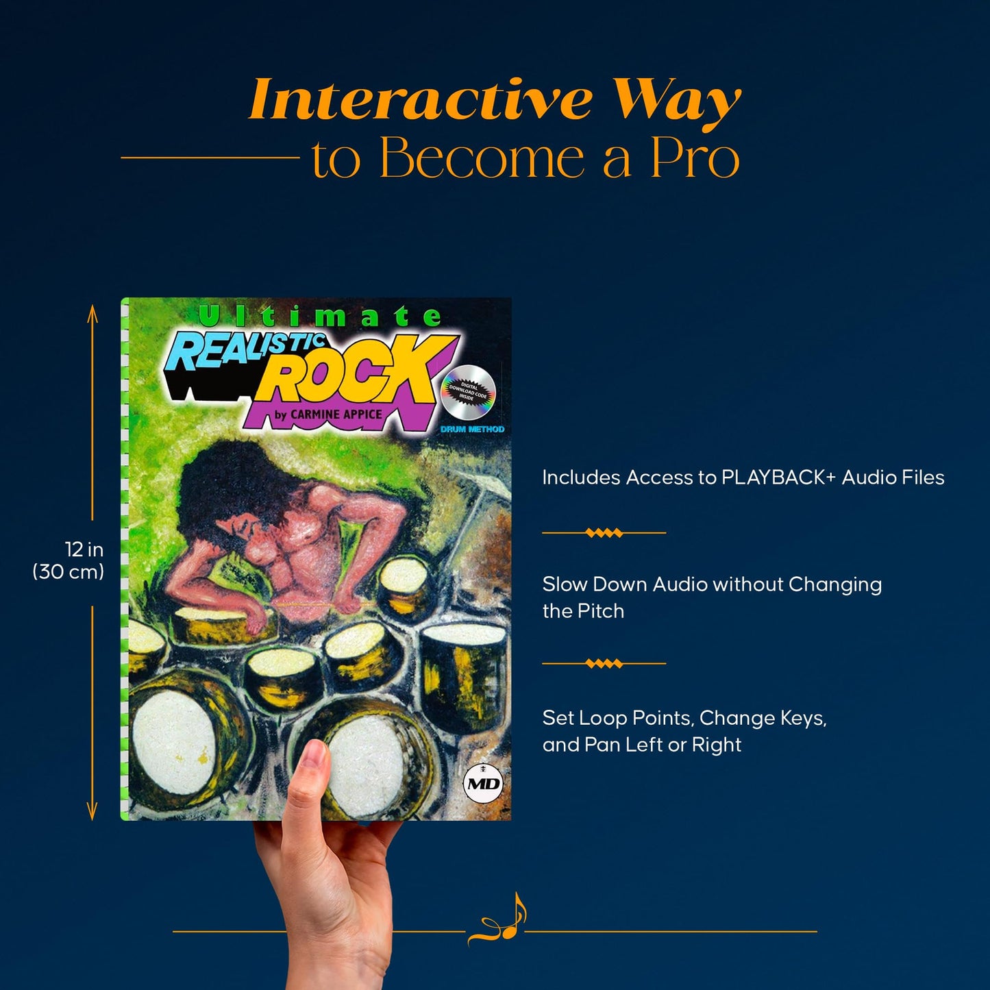 Ultimate Realistic Rock Drum Method Book/Online Audio - Drum Sheet Music Book