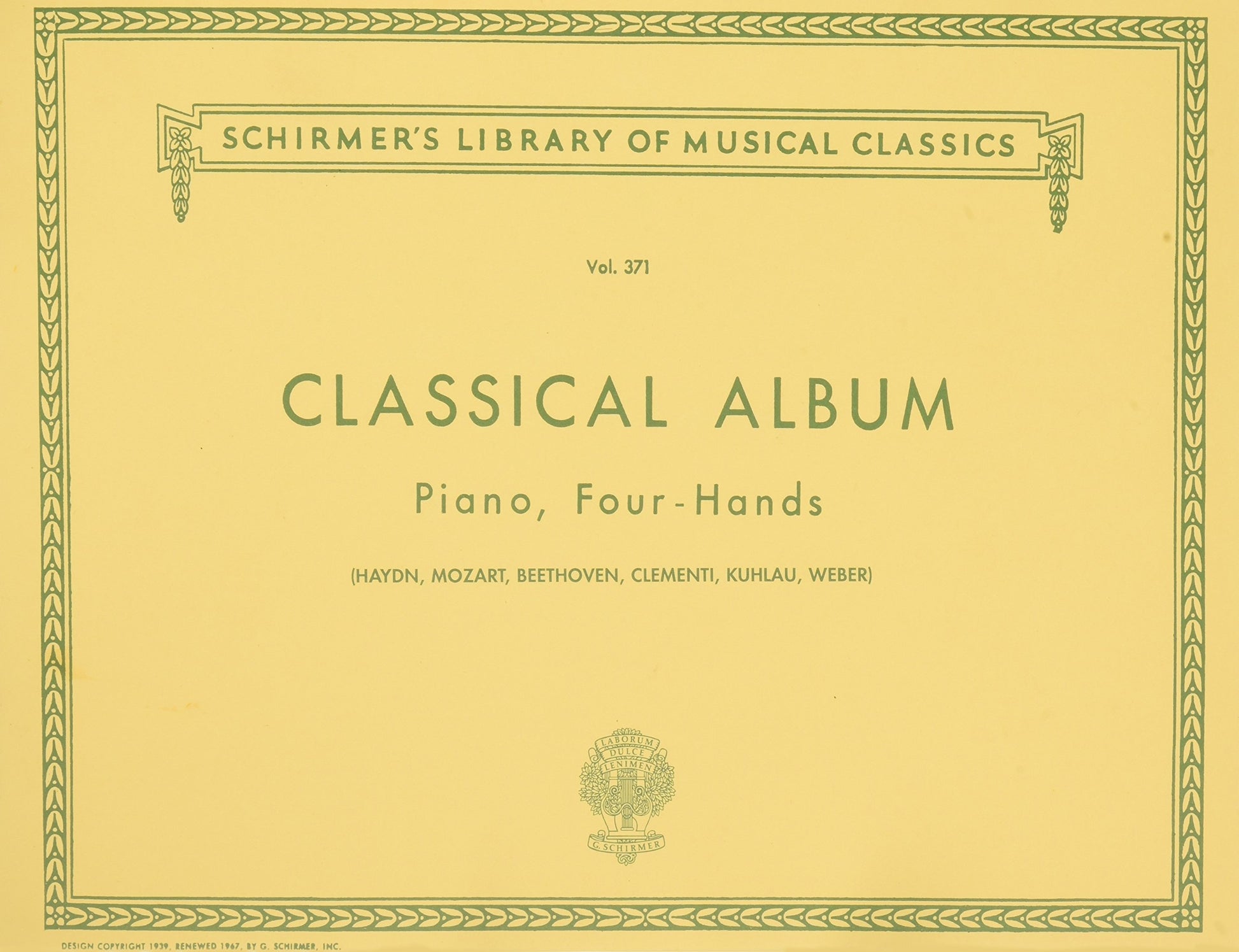 Classical Album Piano, Four-Hands: Twelve Original Pieces (The Schirmer Library of Classics, 371)