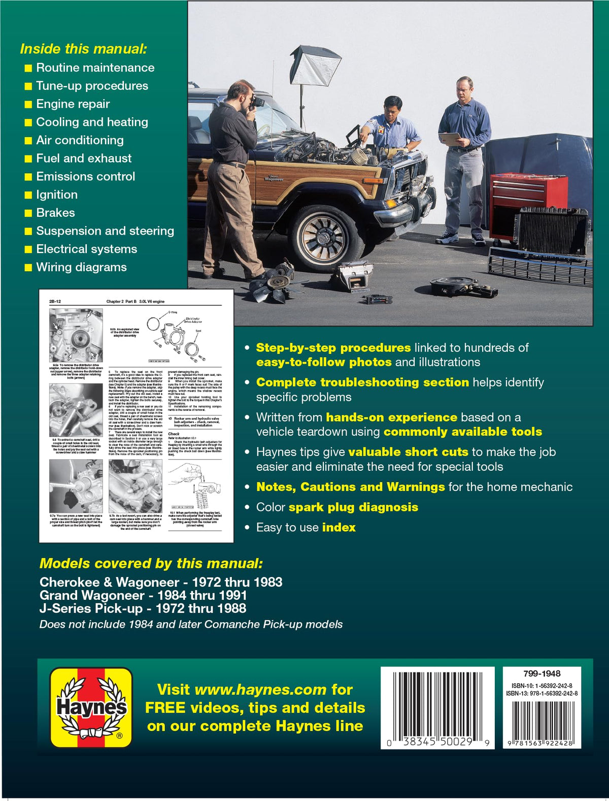 Jeep Wagoneer (1972-1983) Grand Wagoneer (1984-1991) Cherokee (1972-1983) & J-Series Pick-Ups (1972-1988) Haynes Repair Manual (Does Not Include 1984 and Later Comanche Pick-Up Models.)