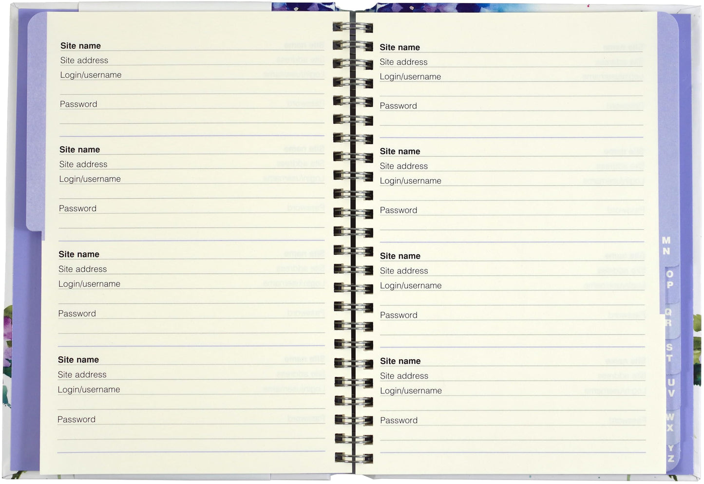 Hydrangeas Large-format Internet Address & Password Logbook (removable cover band for security)