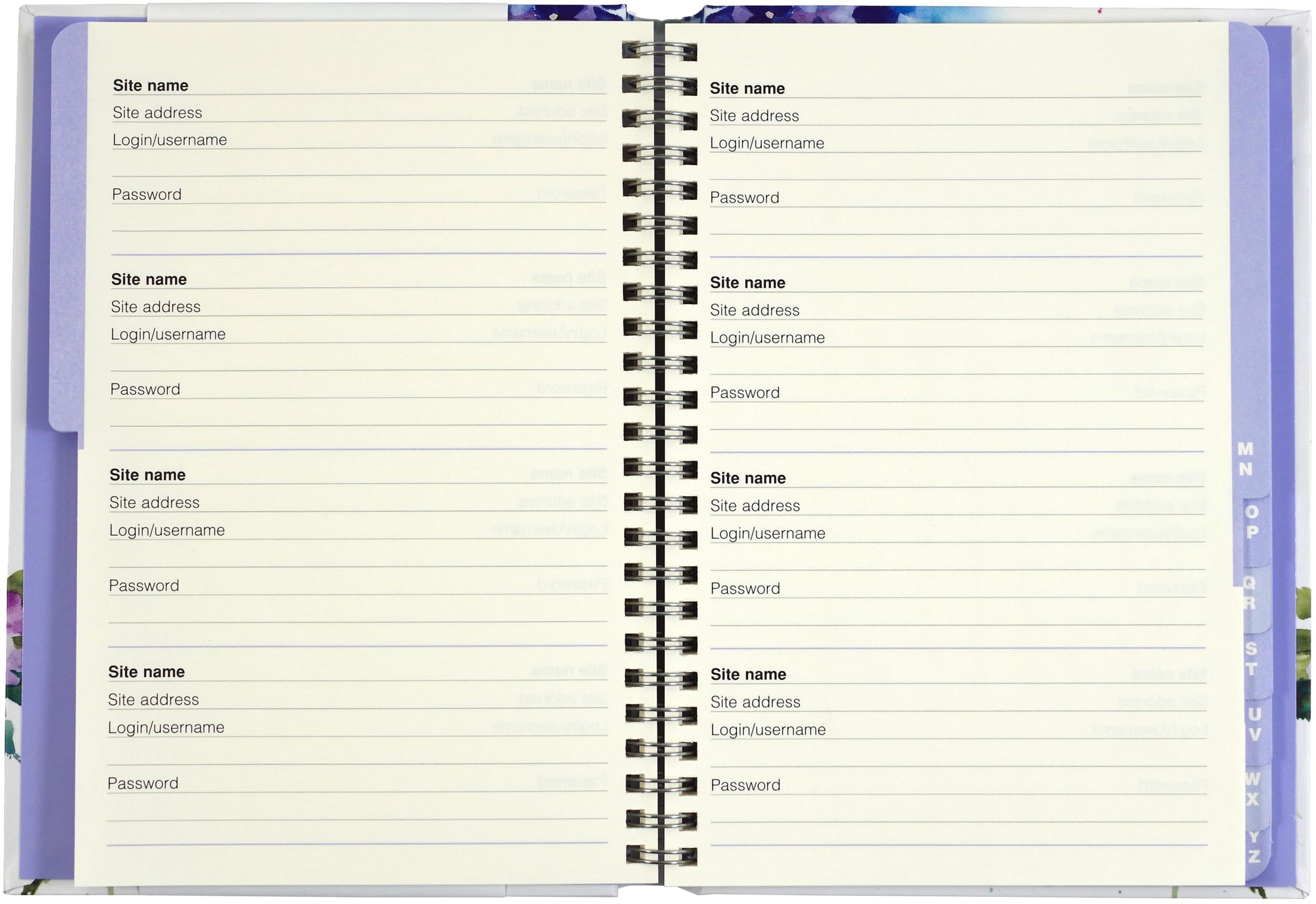 Hydrangeas Large-format Internet Address & Password Logbook (removable cover band for security)