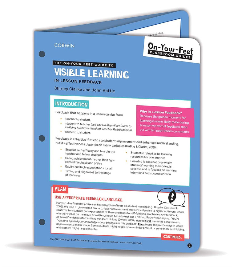 The On-Your-Feet Guide to Visible Learning: In-Lesson Feedback (On-Your-Feet-Guides)