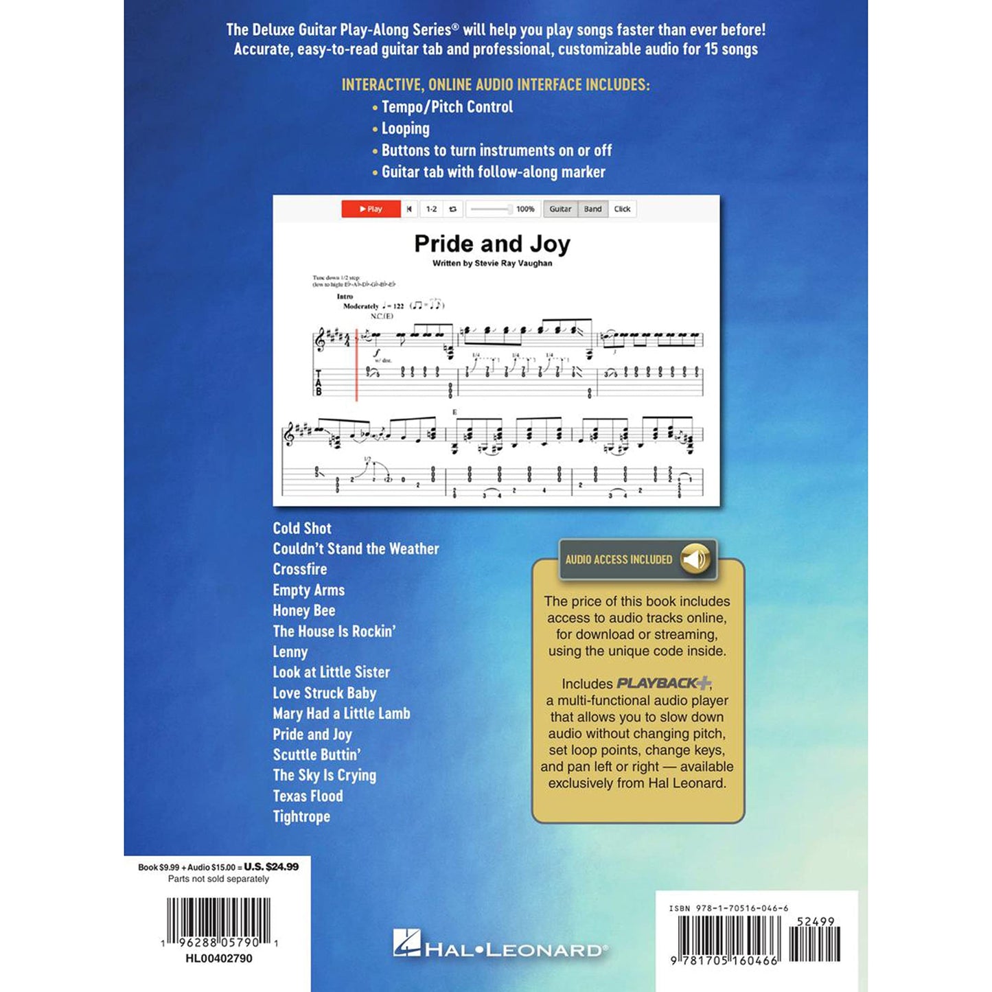 Stevie Ray Vaughan - Deluxe Guitar Play-Along Volume 27  Guitar Tablature Songbook with Online Audio  15 Blues and Rock Songs with Customizable ... Leonard Music Book (Guitar Play-along, 27)