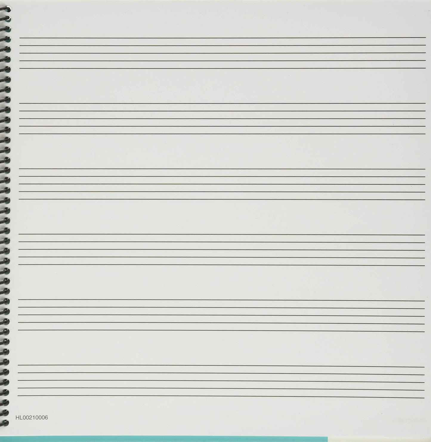 Wide Staff Wirebound Manuscript Paper (Aqua Cover)