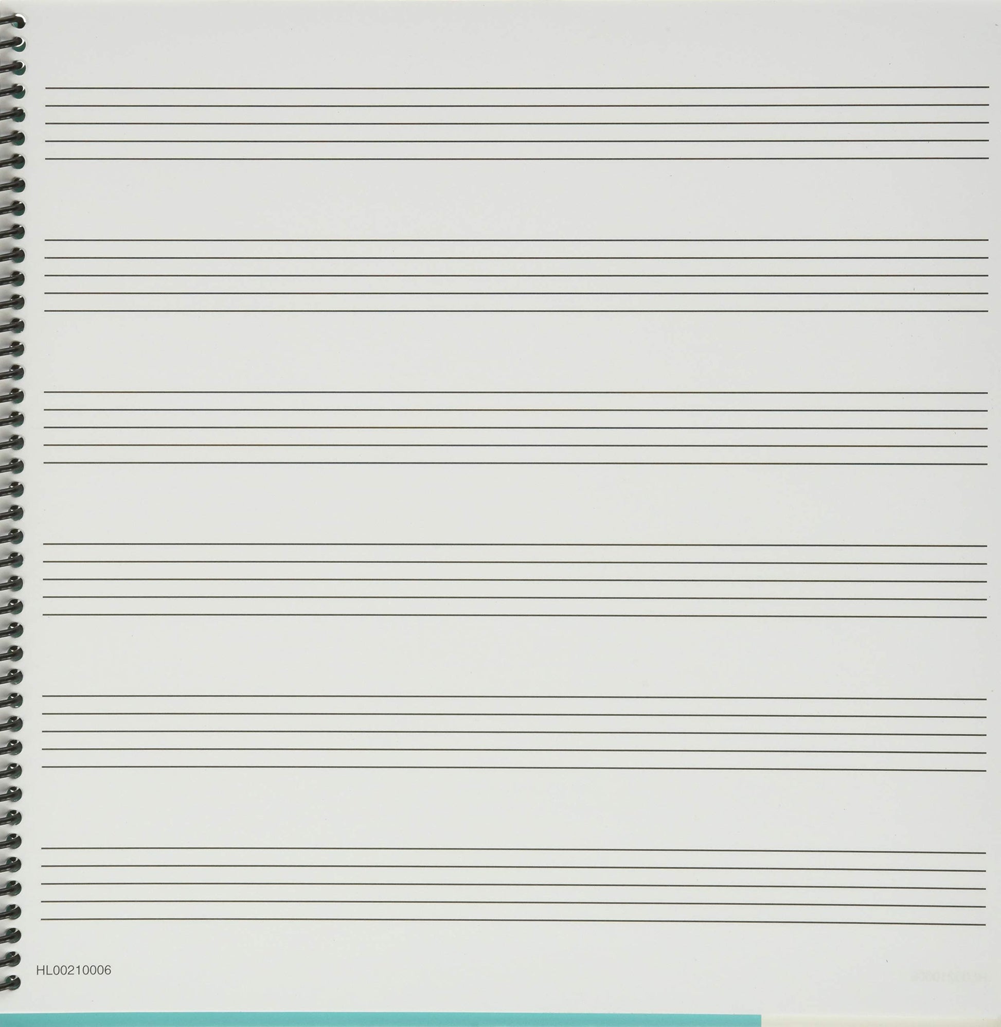 Wide Staff Wirebound Manuscript Paper (Aqua Cover)