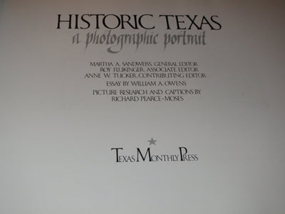 Historic Texas: A Photographic Portrait
