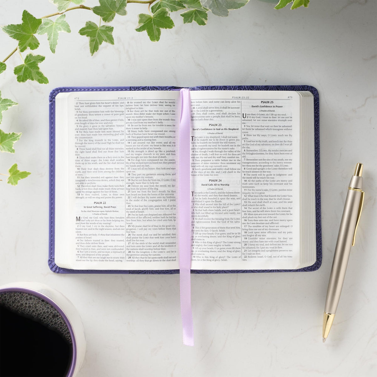 KJV Holy Bible, Mini Pocket Size, Faux Leather Red Letter Edition - Ribbon Marker, King James Version, Purple (KJV Pocket Editions)