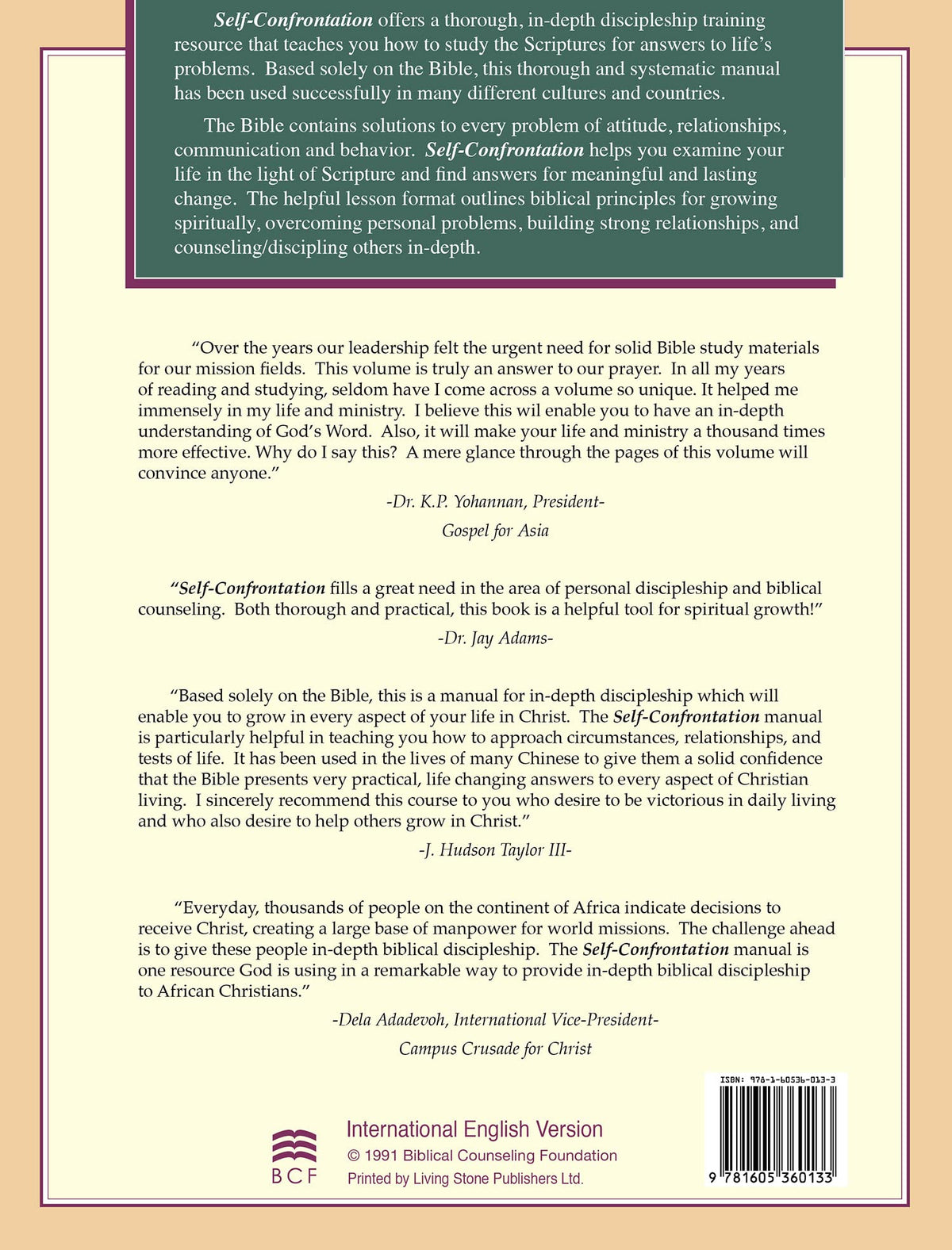 Self-Confrontation: A Manual for In-Depth Biblical Discipleship