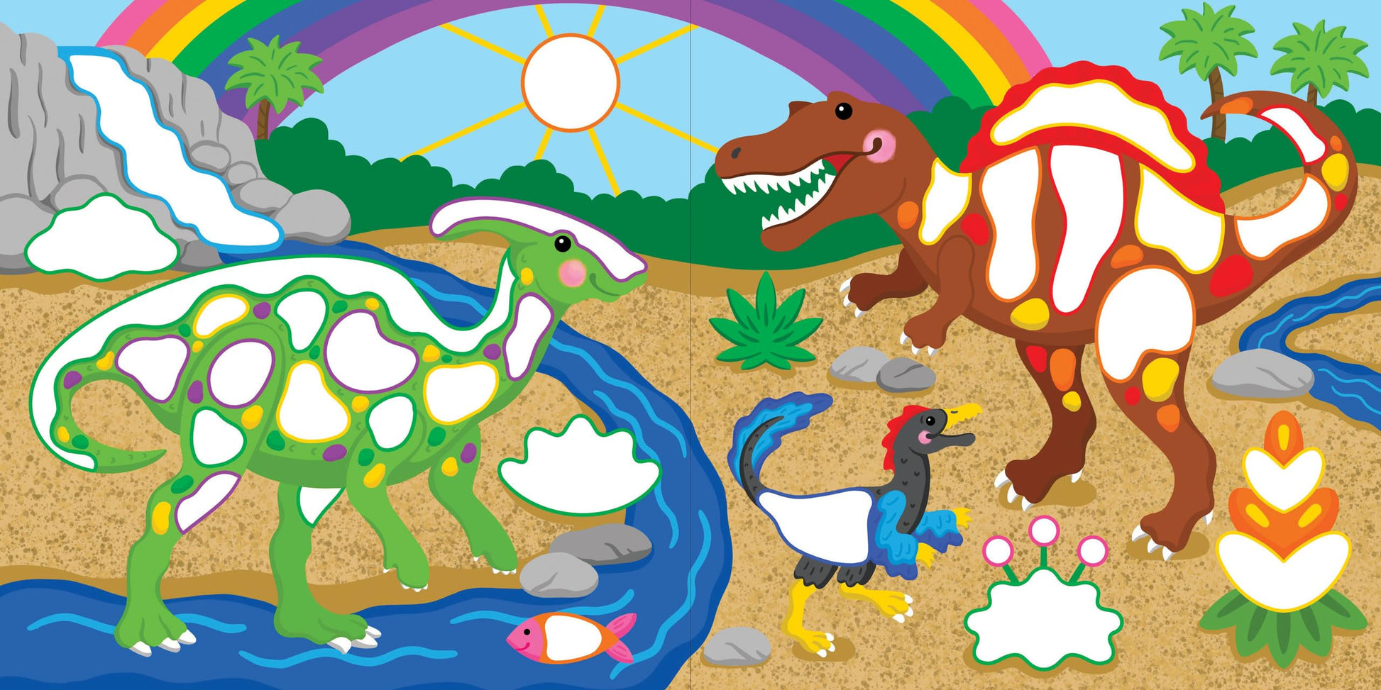 Color-By-Dots Sticker Book - Dinosaurs (Use over 1,900 dot stickers to create 9 incredible scenes)
