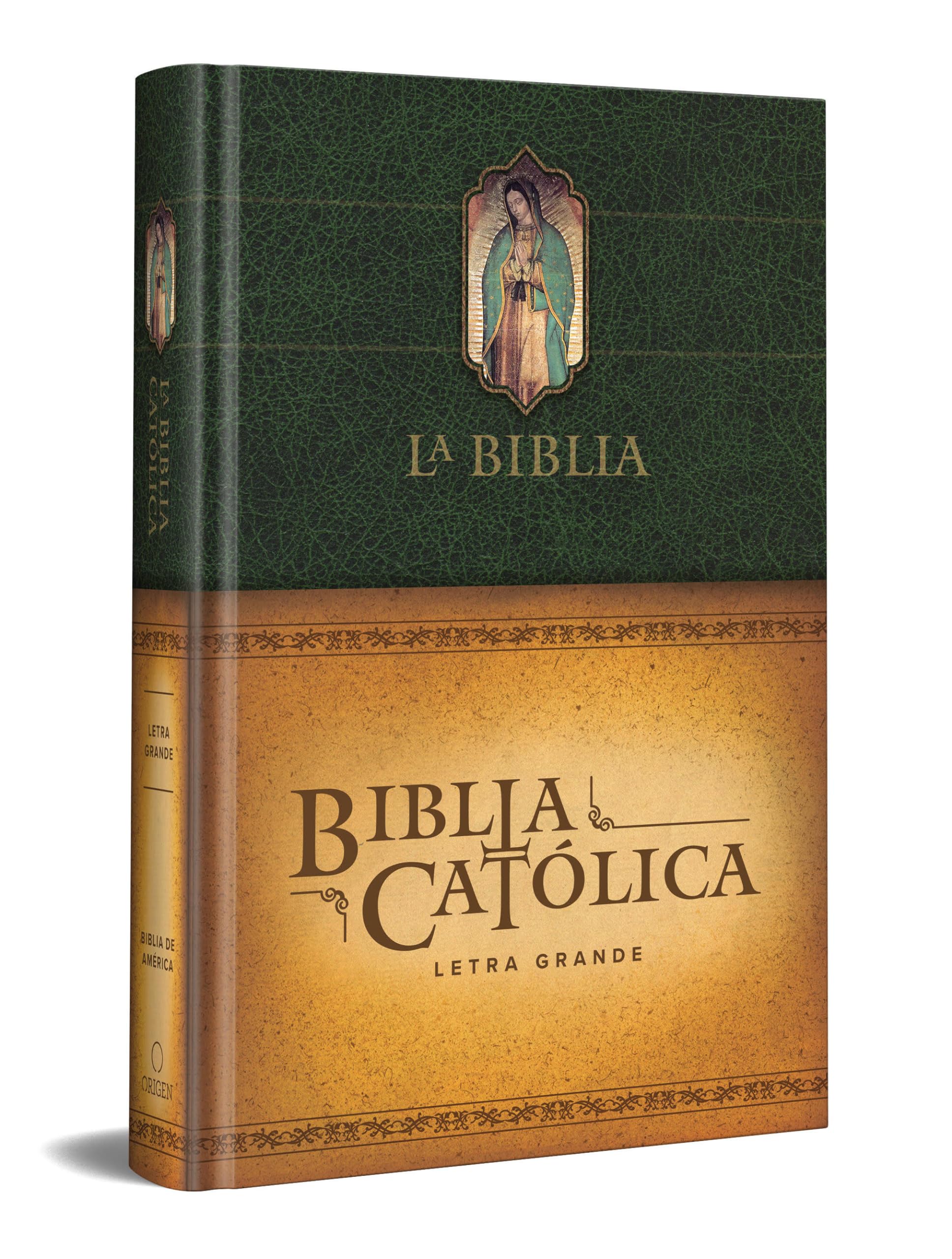 La Biblia Cat?lica: Tama?o grande, Edici?n letra grande. Tapa dura, verde, con Virgen (Spanish Edition)