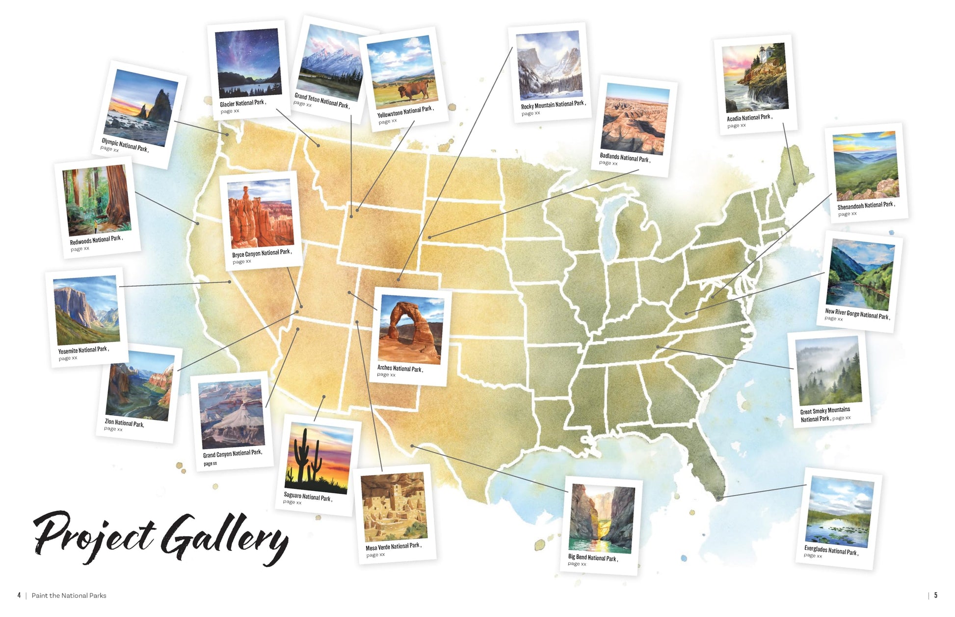 Paint the National Parks: A Watercolor Journey - Includes traceable templates and video tutorials