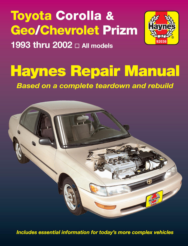 Toyota Corolla & Geo/Chevrolet Prizm (93-02) Haynes Repair Manual