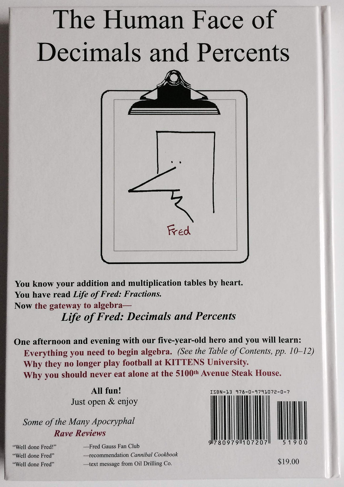 Life of Fred Decimals and Percents by Stanley Schmidt, Ph D