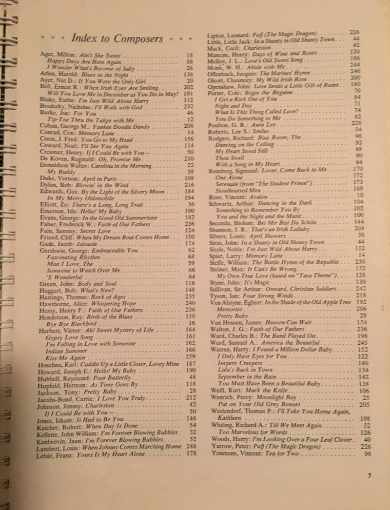 Reader's Digest: Family Songbook — back cover