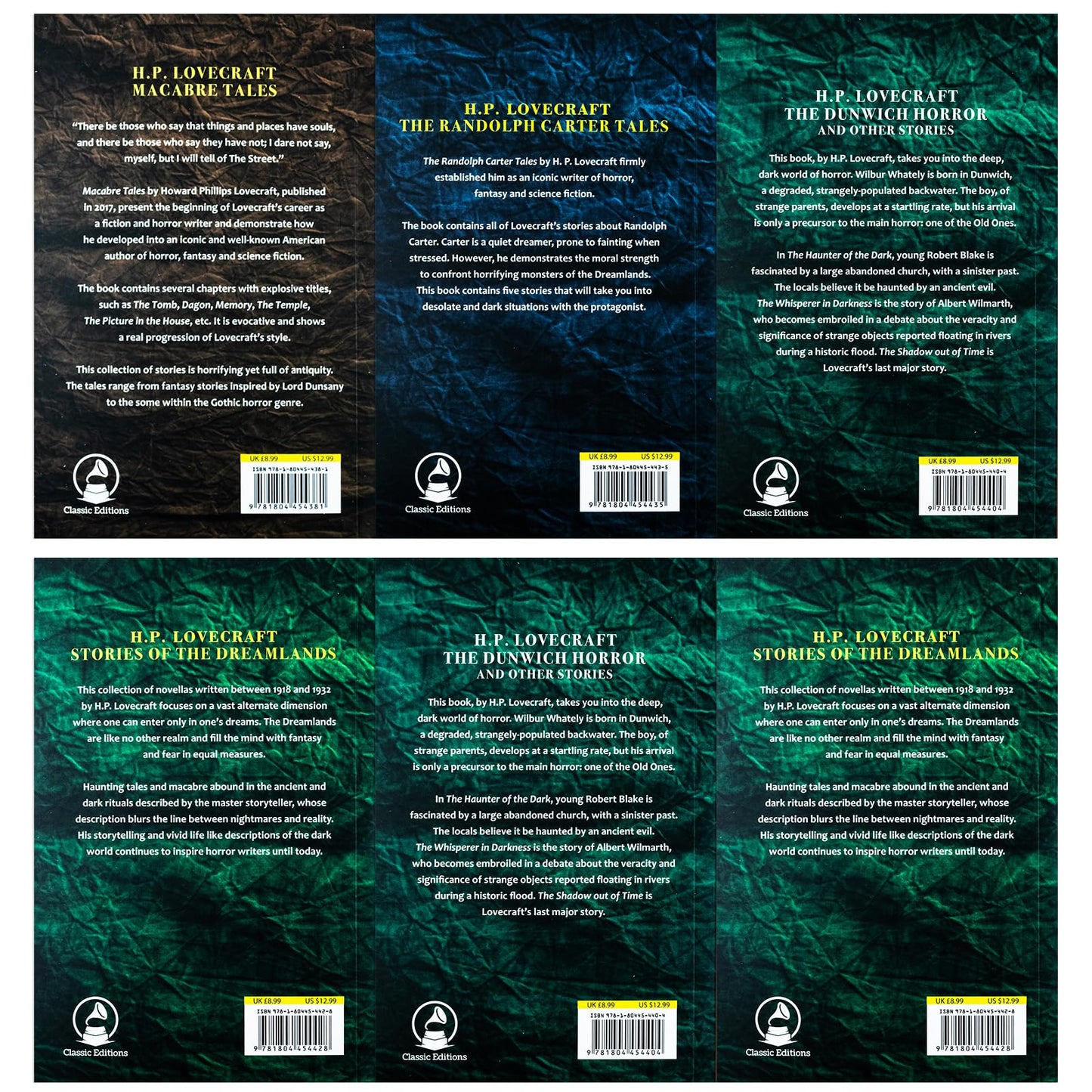 The H. P Lovecraft 6 Books Collection Set (Macabre Tales, At the Mountains of Madness, The Call of Cthulhu & Others)