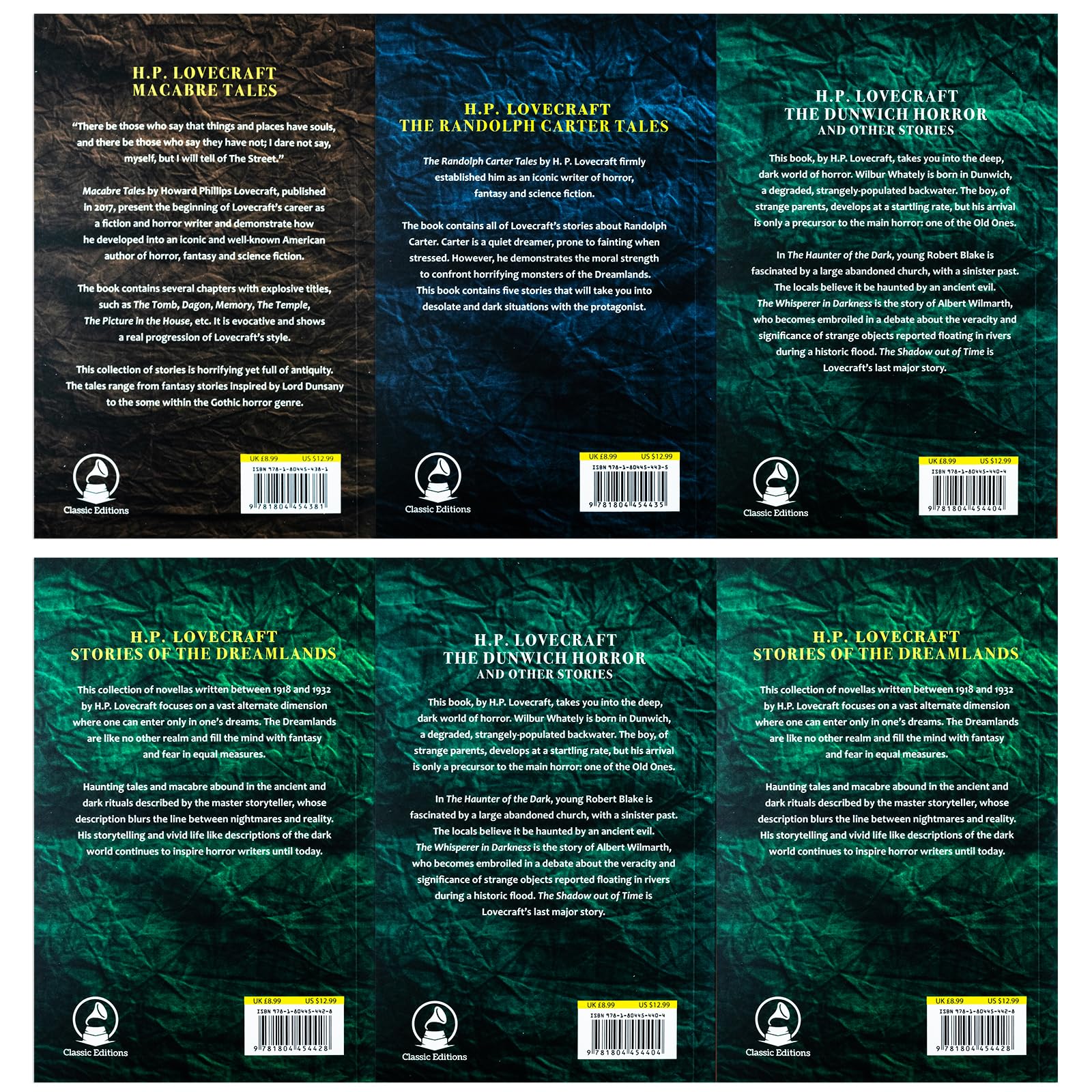 The H. P Lovecraft 6 Books Collection Set (Macabre Tales, At the Mountains of Madness, The Call of Cthulhu & Others)