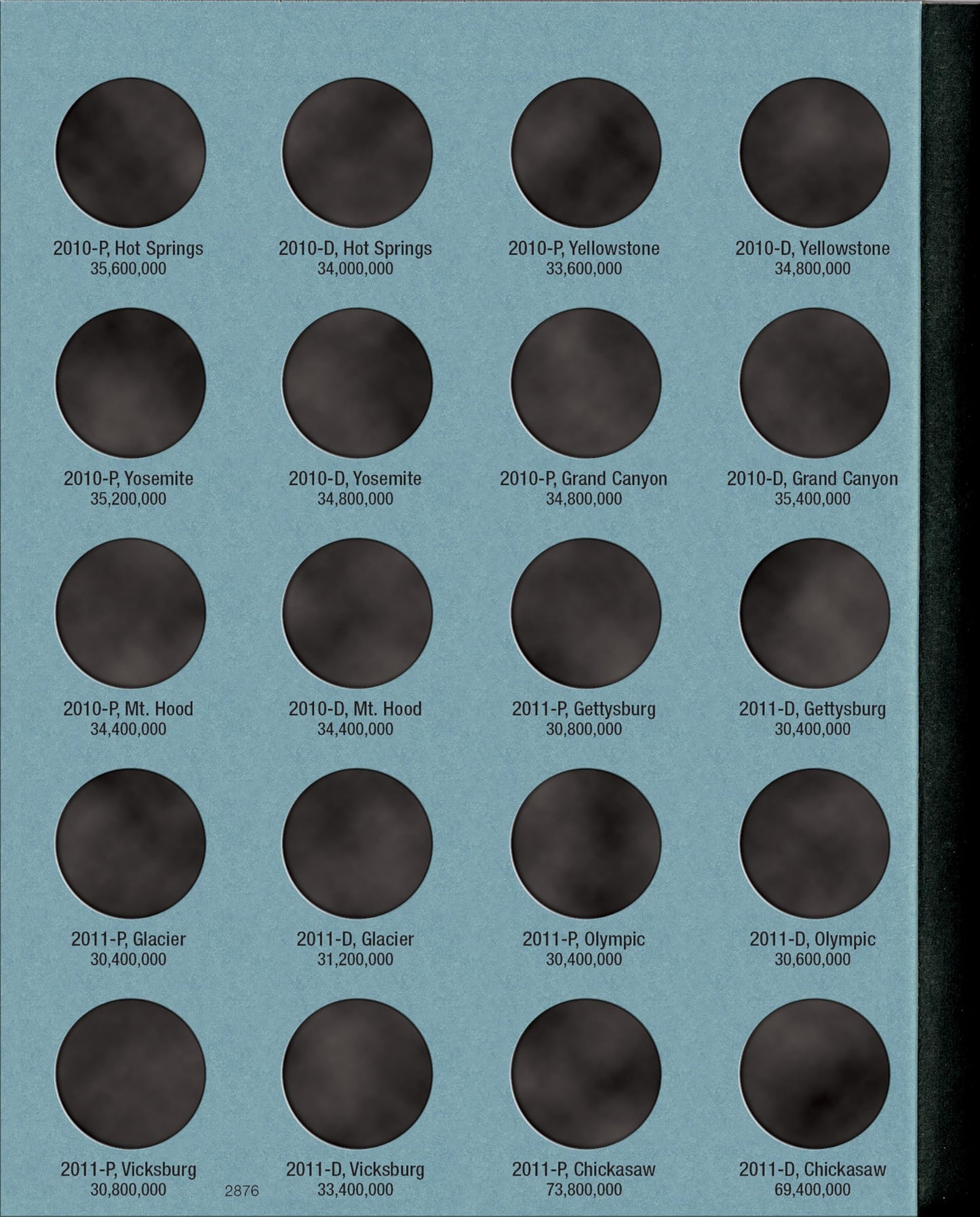 Whitman Nat Park Blue Folder Vol 1 2010-2015 (Official Whitman Coin Folder)