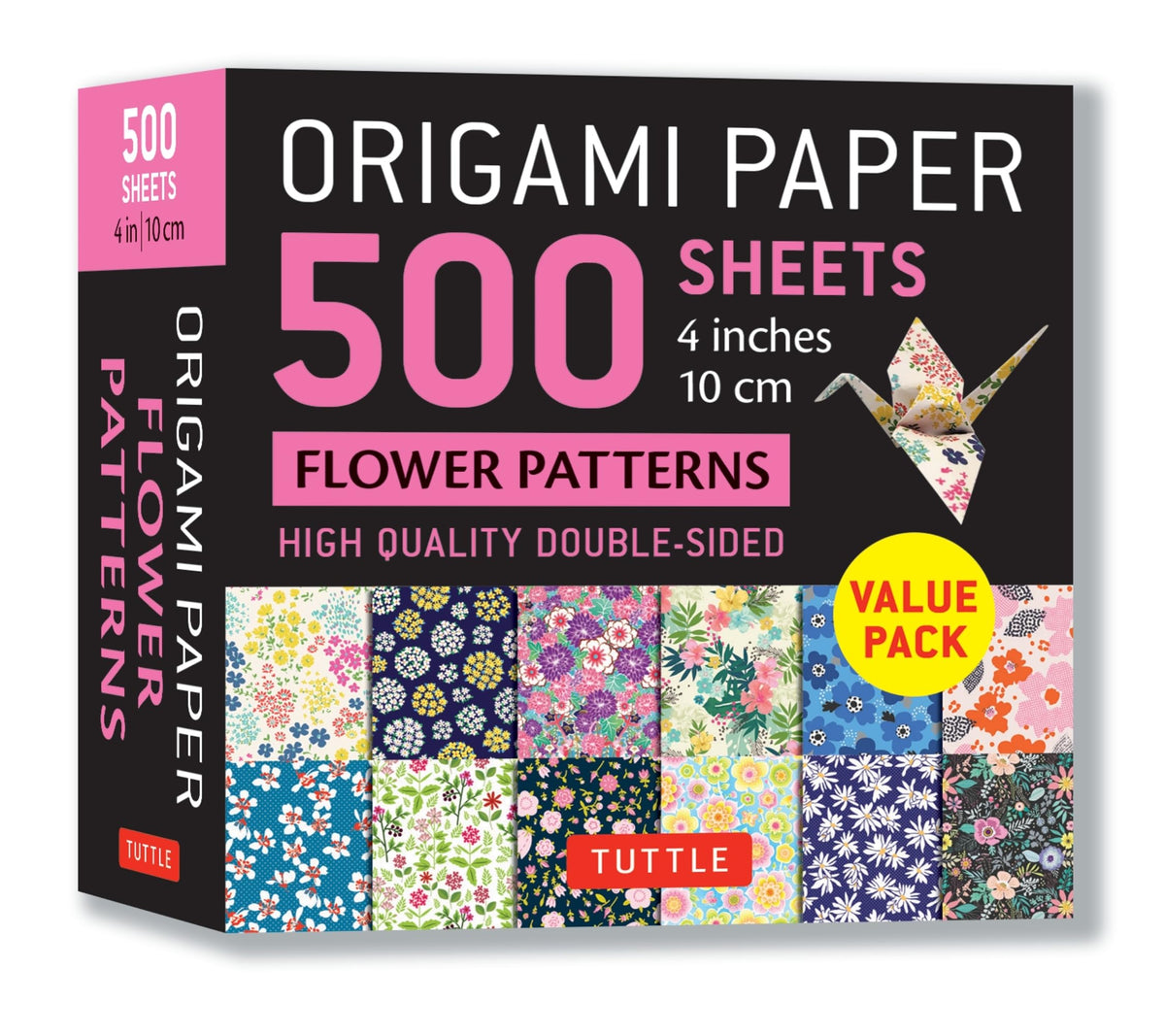 Origami Paper 500 sheets Flower Patterns 4" (10 cm): Tuttle Origami Paper: Double-Sided Origami Sheets Printed with 12 Different Illustrated Patterns
