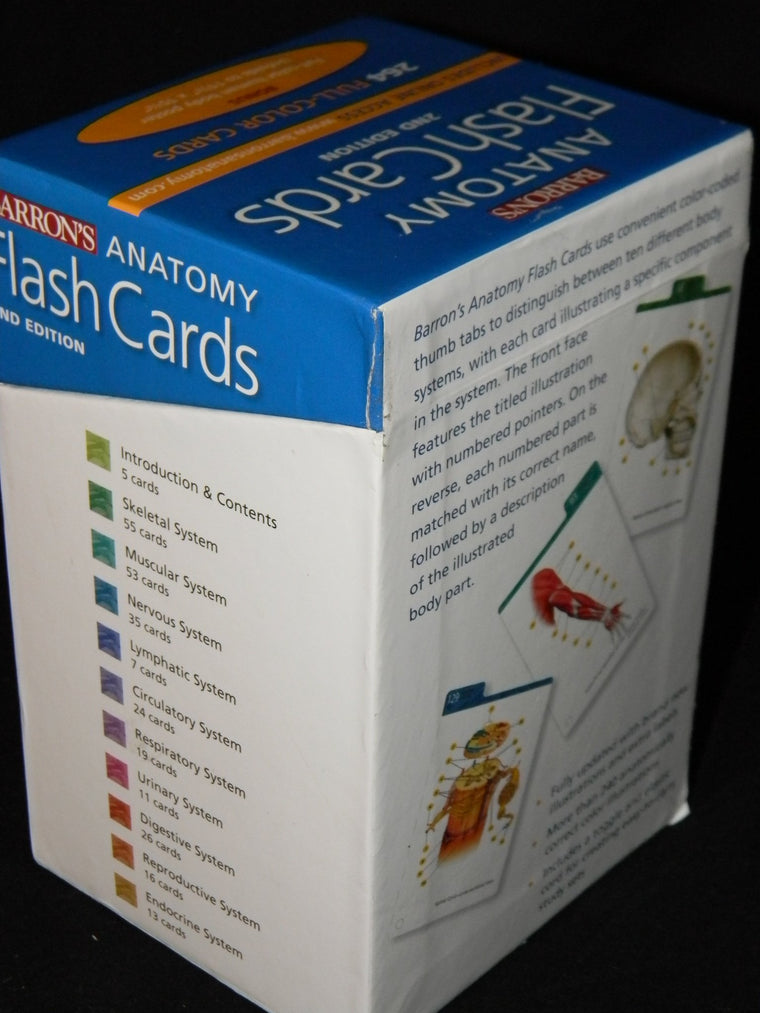 Barron's Anatomy Flash Cards, 2nd Edition — back cover
