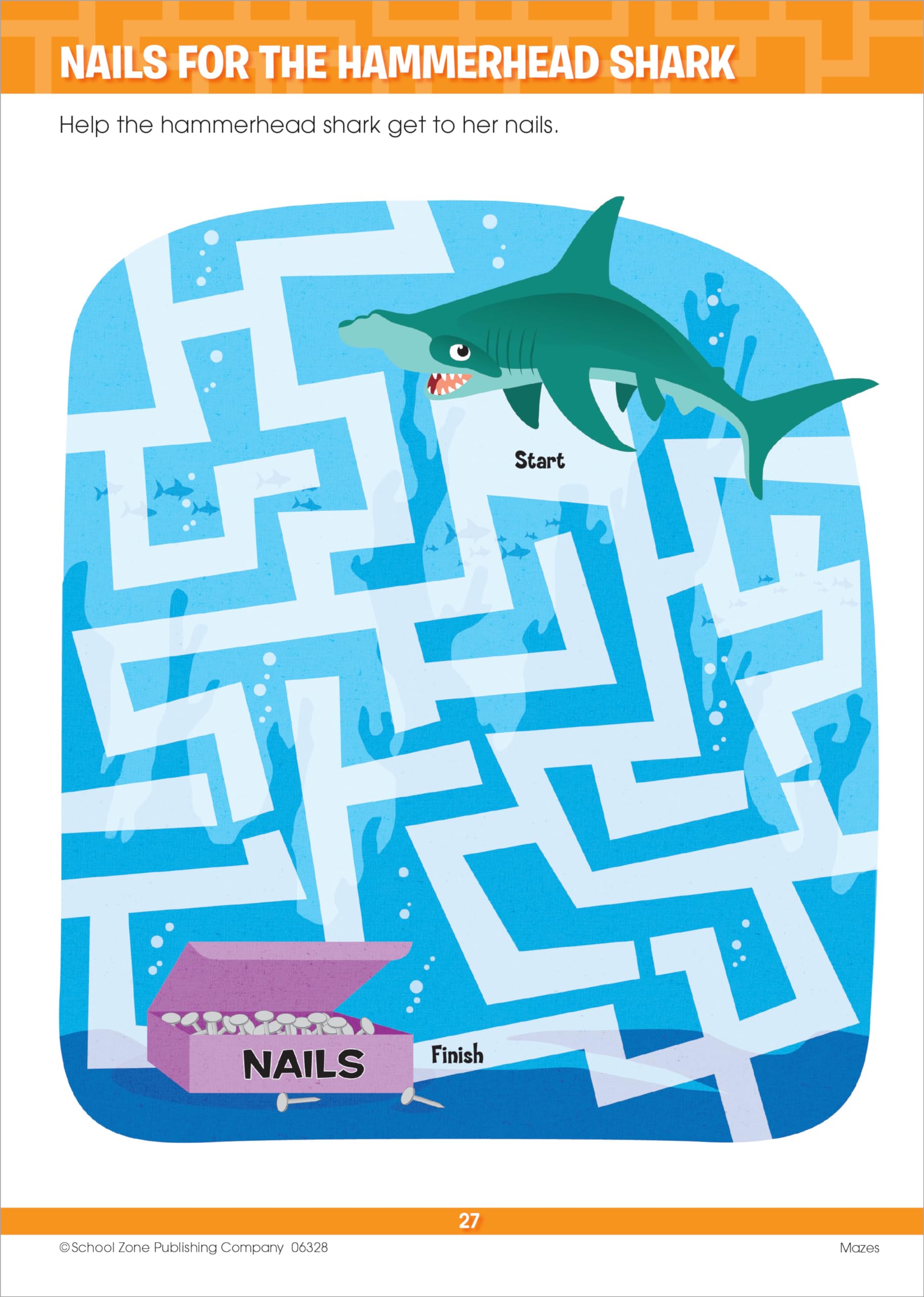 School Zone Big Mazes & More Workbook: 320 Pages, 1st Grade, 2nd Grade, Learning Activities, Math, Maze Puzzles, Games, Color By Numbers, Ages 6 to 8