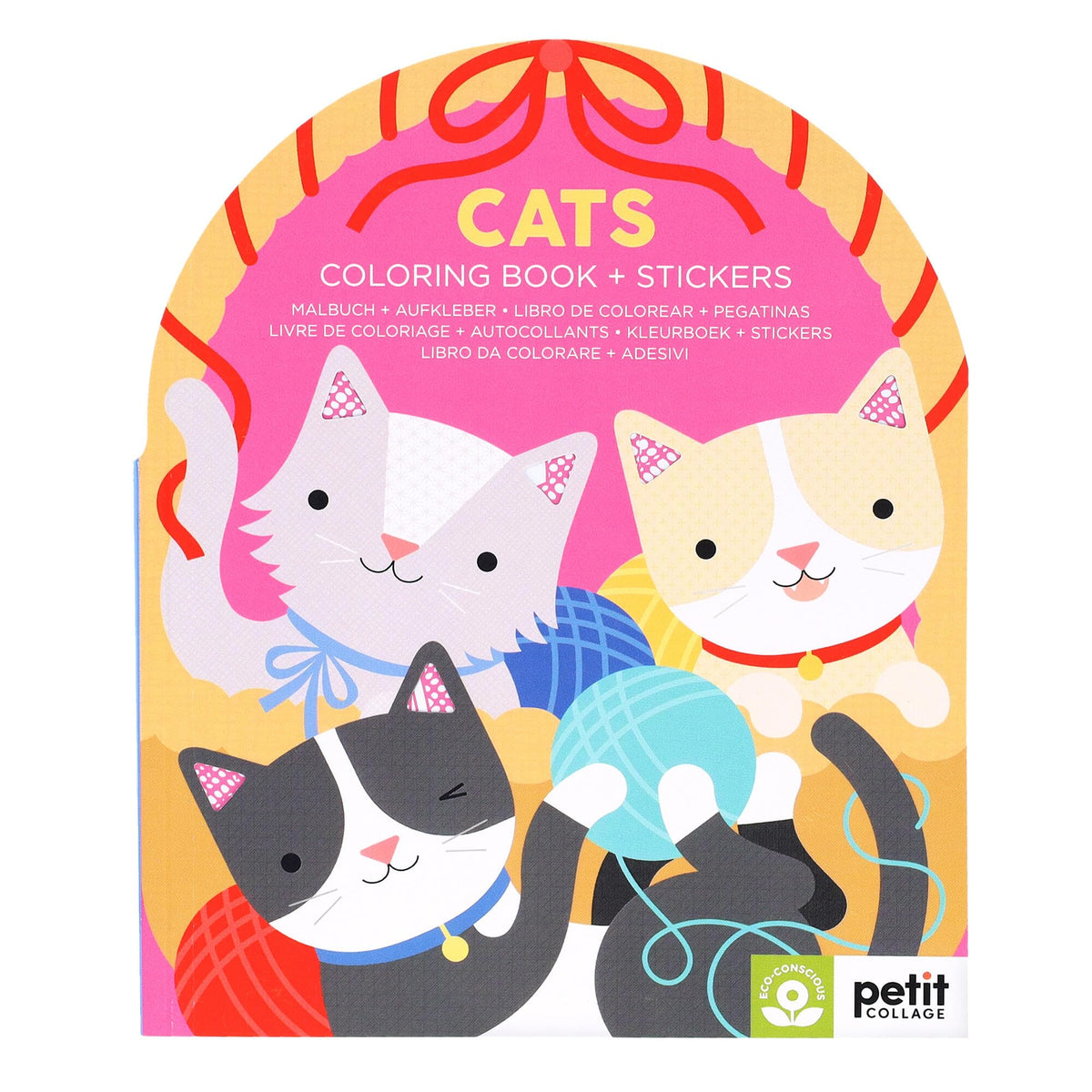 Petit Collage Cats Coloring Book + Stickers