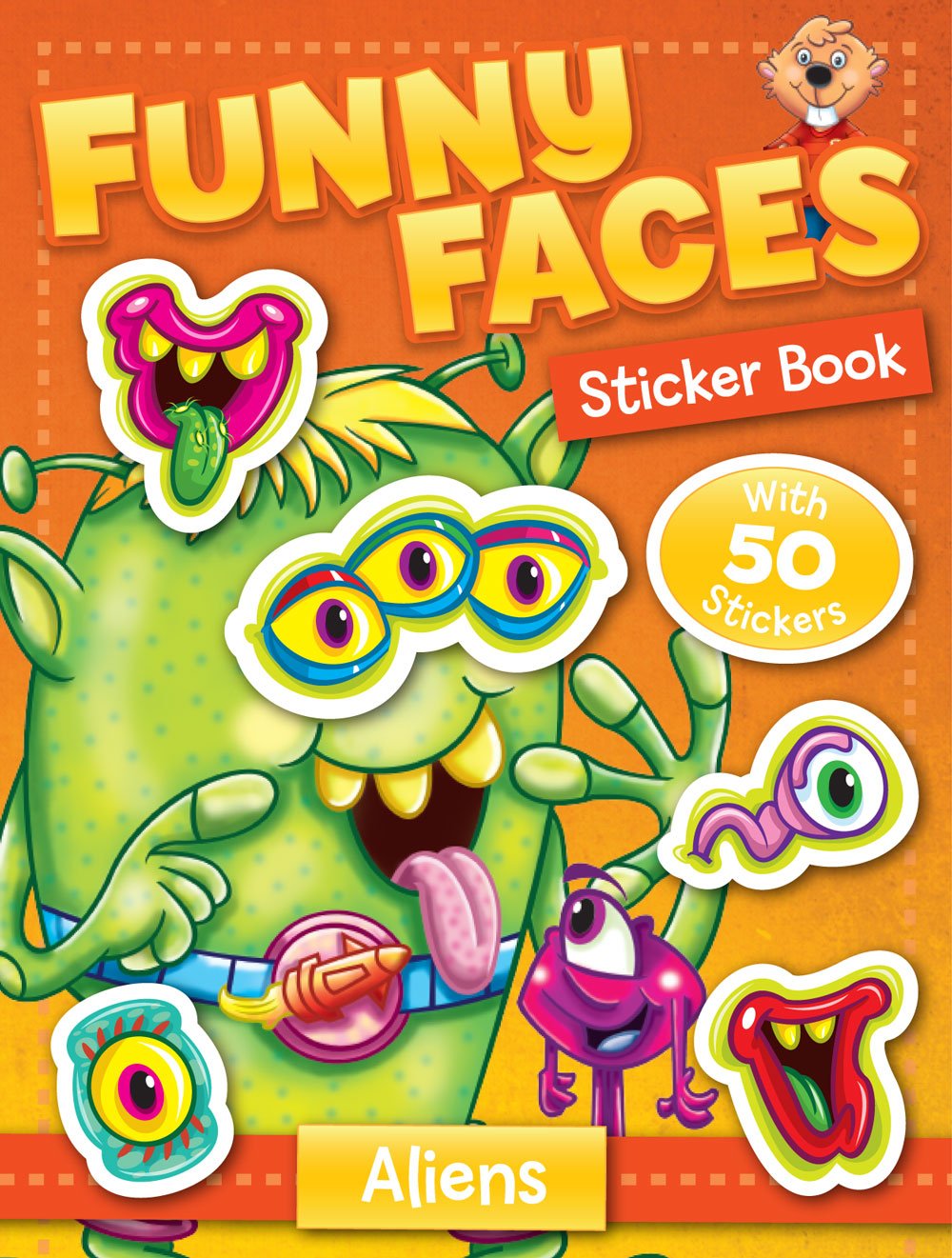 Funny Faces Coloring Sticker Book - Aliens Includes 2 Pages with Over 50 Stickers 16 Pages