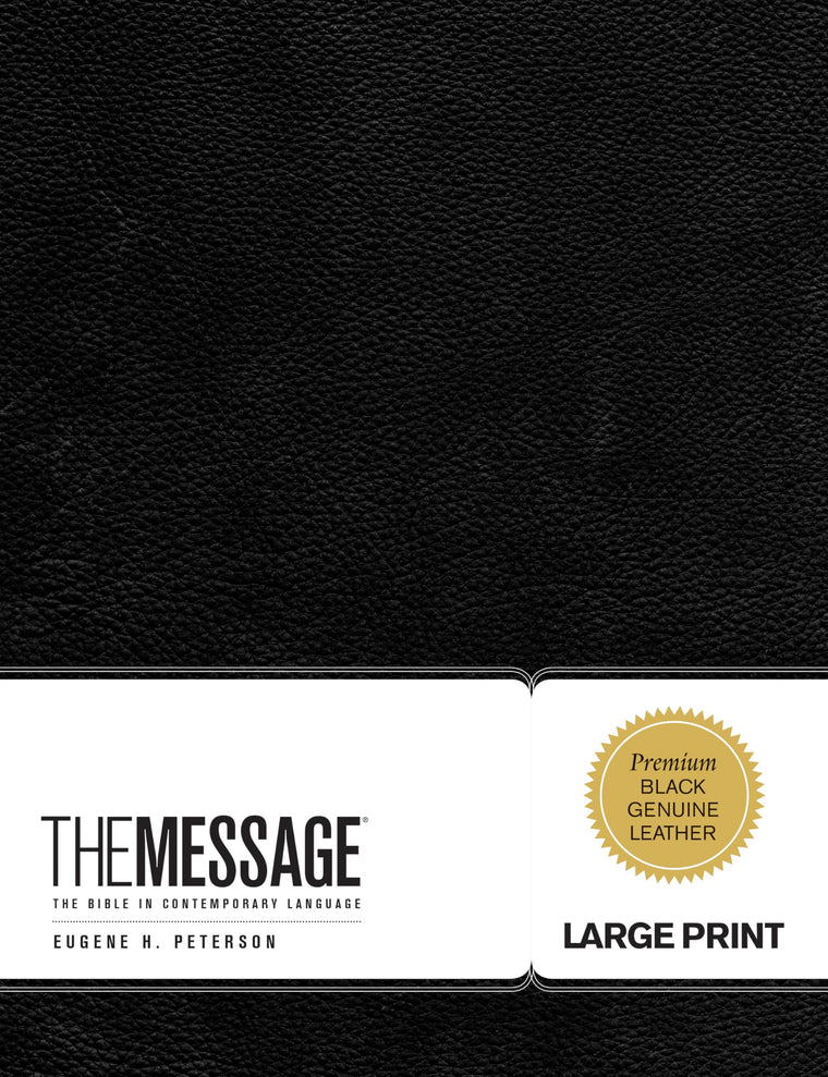 The Message Large Print (Genuine Leather, Black): The Bible in Contemporary Language