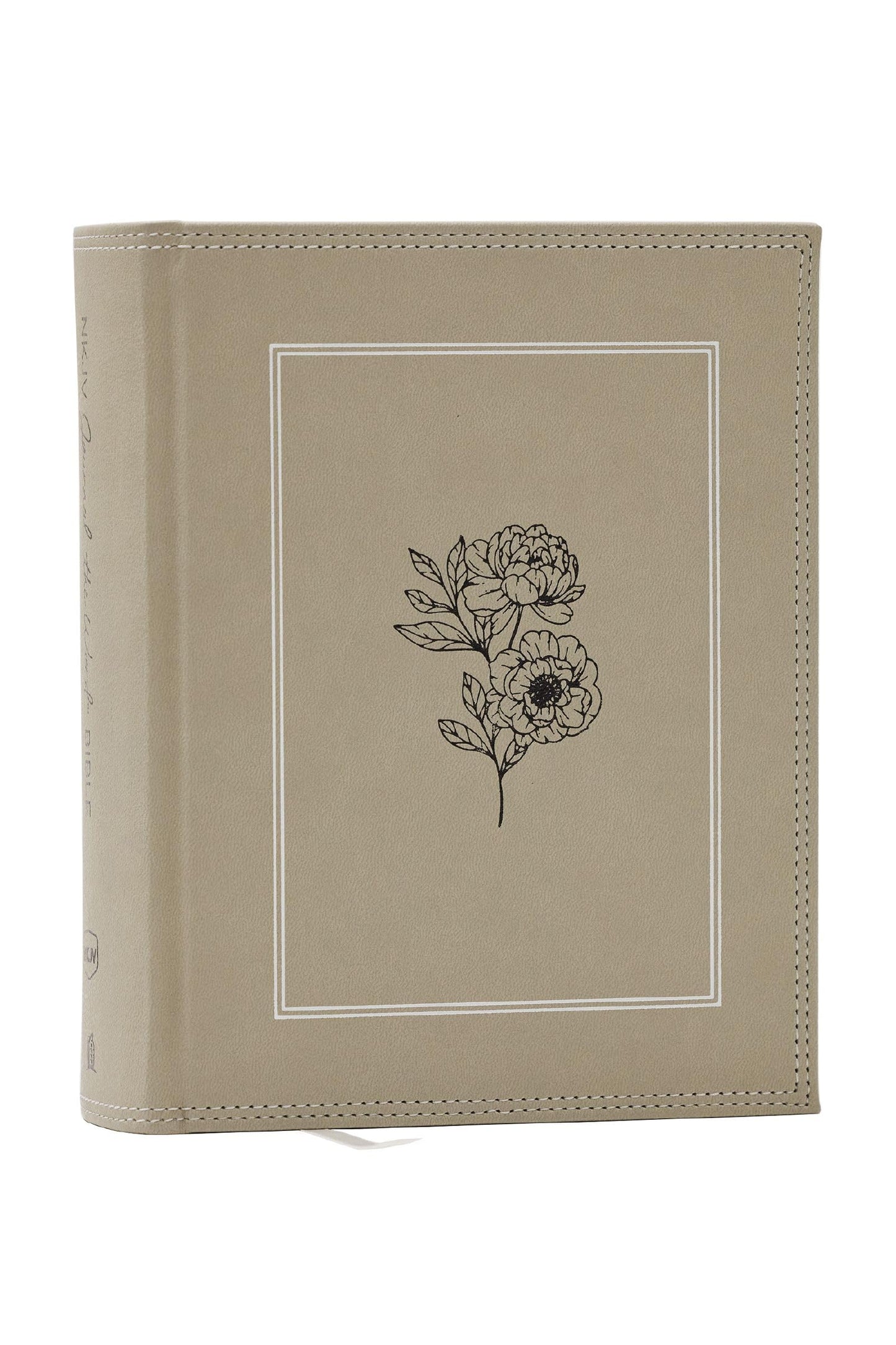 NKJV, Journal the Word Bible, Large Print: Reflect, Journal or Create Art Next to Your Favorite Verses (Stone Leathersoft over board, Red Letter)