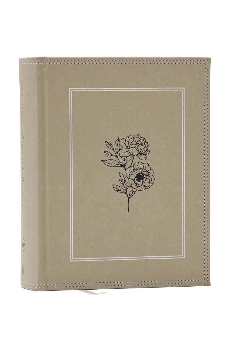 NKJV, Journal the Word Bible, Large Print: Reflect, Journal or Create Art Next to Your Favorite Verses (Stone Leathersoft over board, Red Letter)