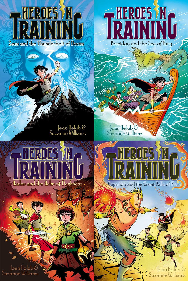 The Heroes in Training Collected Set: Zeus and the Thunderbolt of Doom; Poseidon and the Sea of Fury; Hades and the Helm of Darkness; Hyperion and the Great Balls of Fire