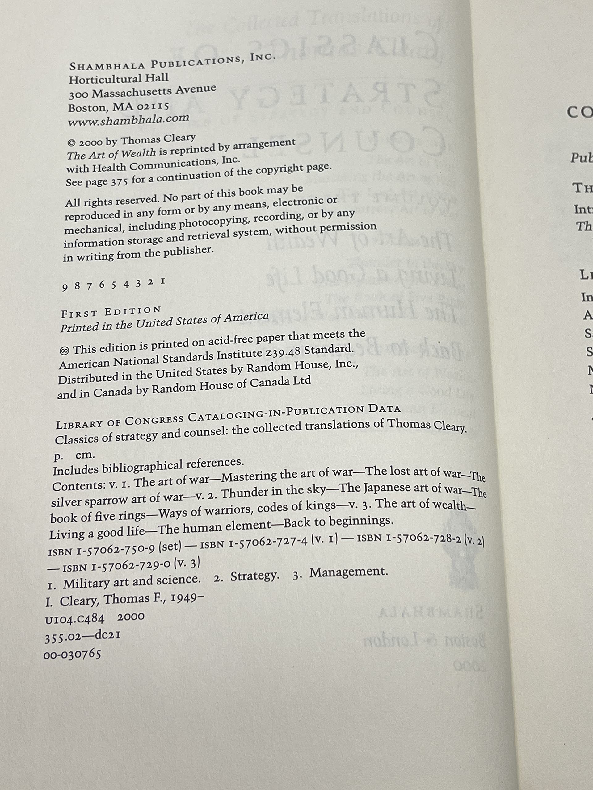 Classics of Strategy and Counsel, Volume 3: The Collected Translations of Thomas Cleary
