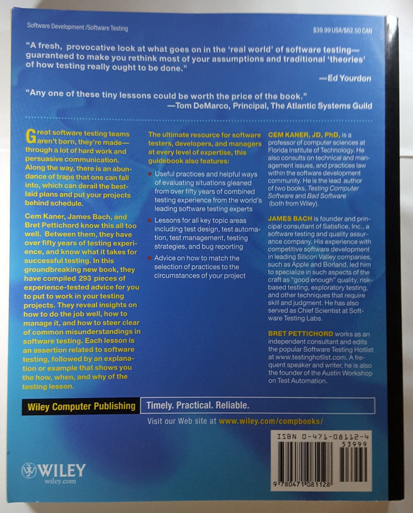 Lessons Learned in Software Testing: A Context-Driven Approach