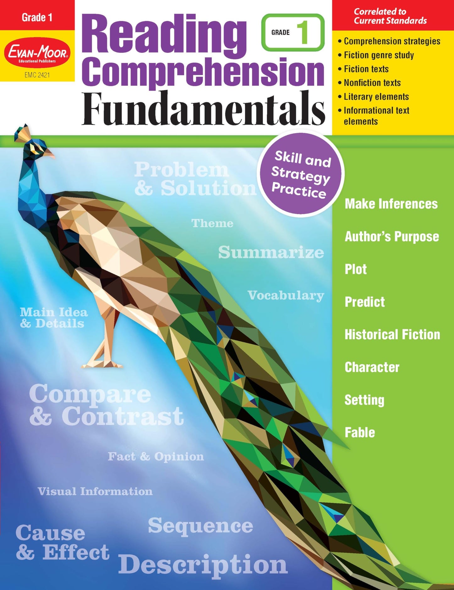 Evan-Moor Reading Comprehension Fundamentals, Grade 1 Teacher's Edition - Supplemental Teaching Resource for Reading