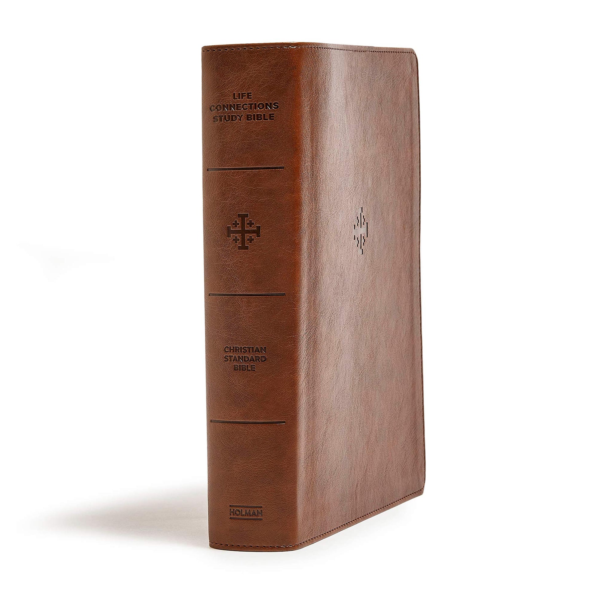 CSB Life Connections Study Bible, Brown LeatherTouch, Black Letter, Study Notes and Commentary, Margin Questions, Icons, Small Groups, Easy-to-Read Bible Serif Type