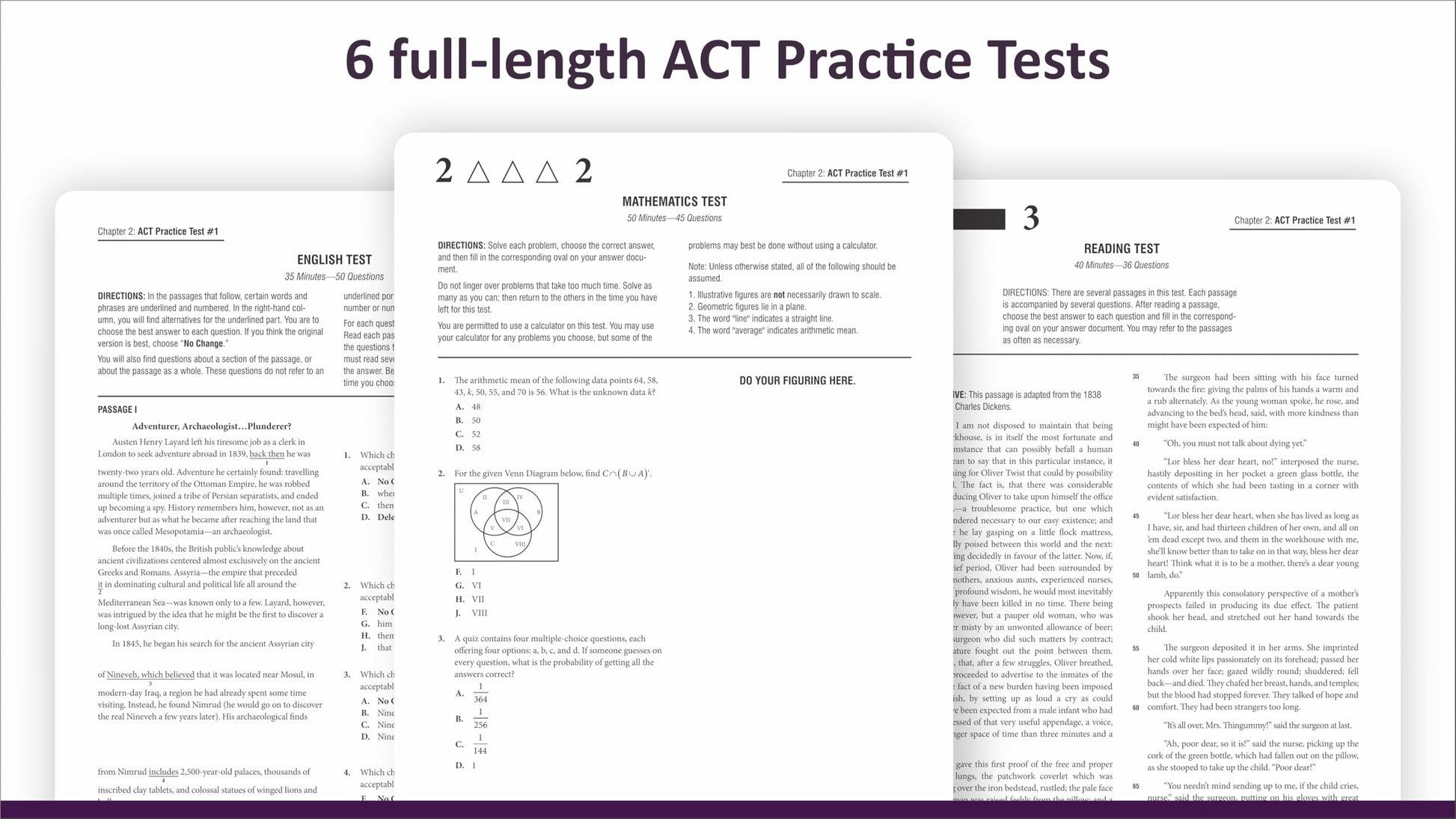 ACT Practice Tests: 2026-2027; 800+ Questions for the Enhanced ACT  6 Full-length Tests + Detailed Answer Explanations + Online Scoring Tool + Companion Notes (Test Prep Series)