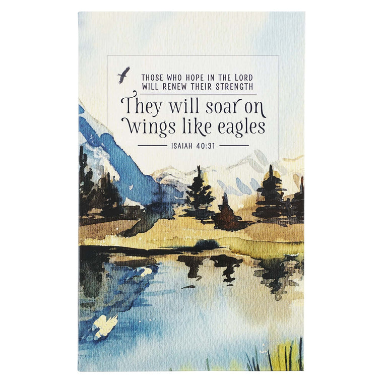 Christian Art Gifts Scripture Journal Soar on Wings Like Eagles Isaiah 40:30 Bible Verse Scenic Inspirational Notebook,128 Ruled Pages Flexcover 5.5 x 8.5