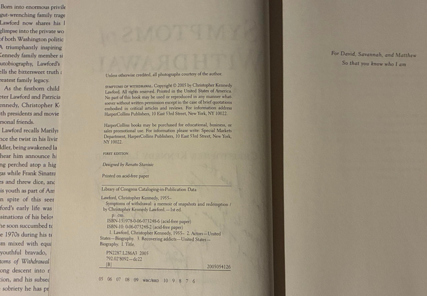 Symptoms of Withdrawal: A Memoir of Snapshots and Redemption