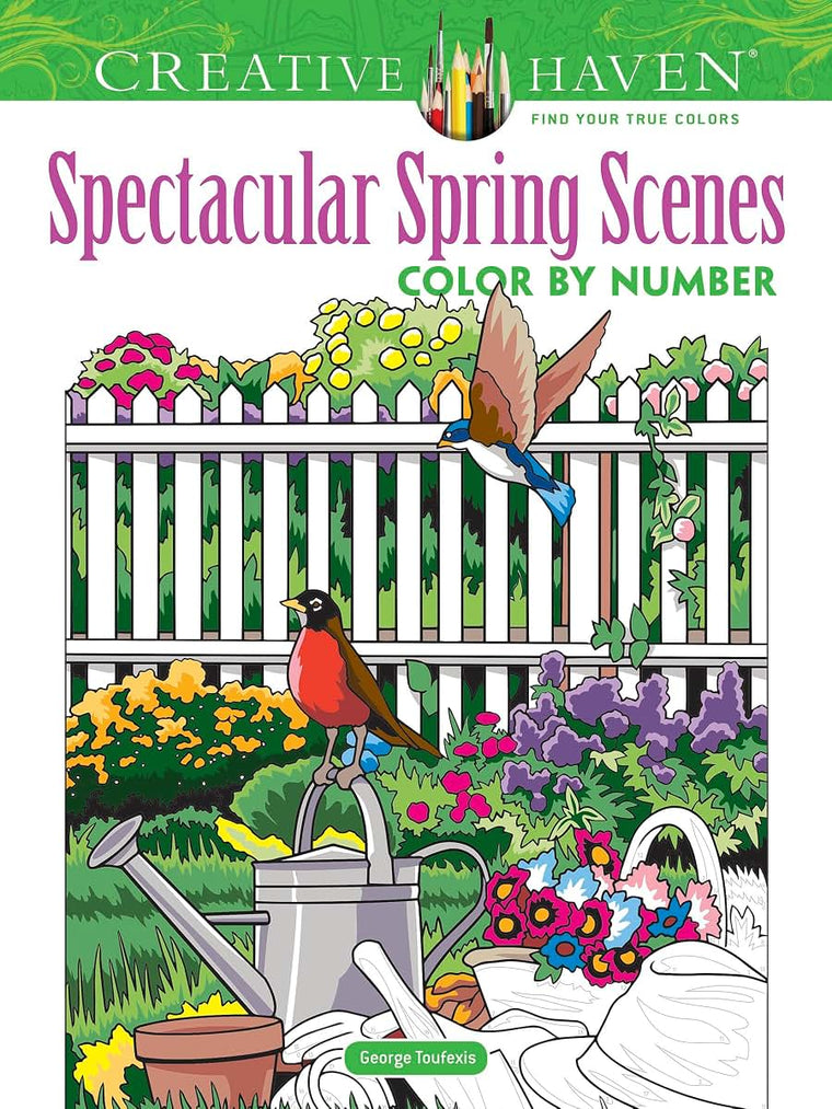 Creative Haven Spectacular Spring Scenes Color by Number (Adult Coloring Books: Seasons)
