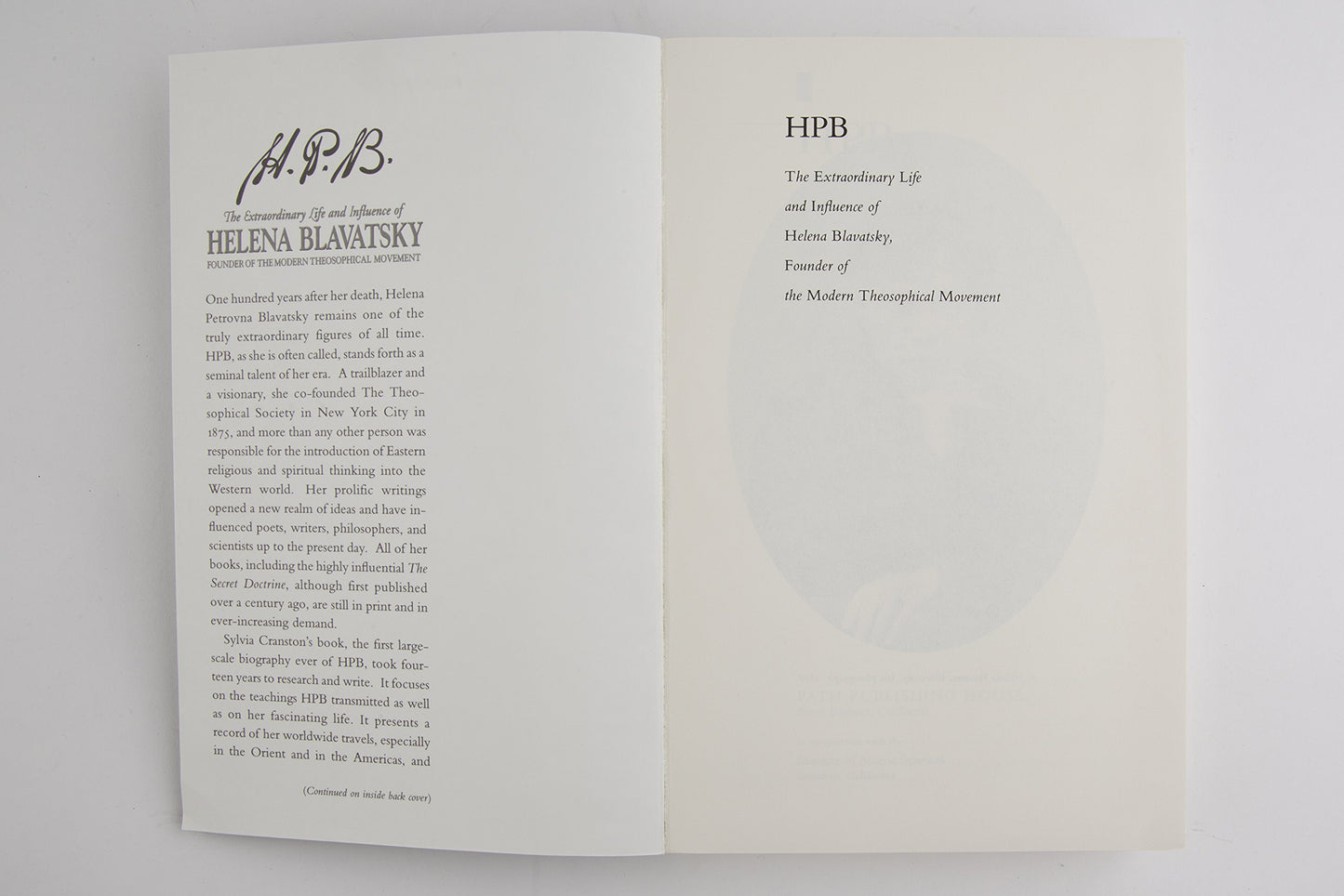 H. P. B.: The Extraordinary Life & Influence of Helena Blavastsky