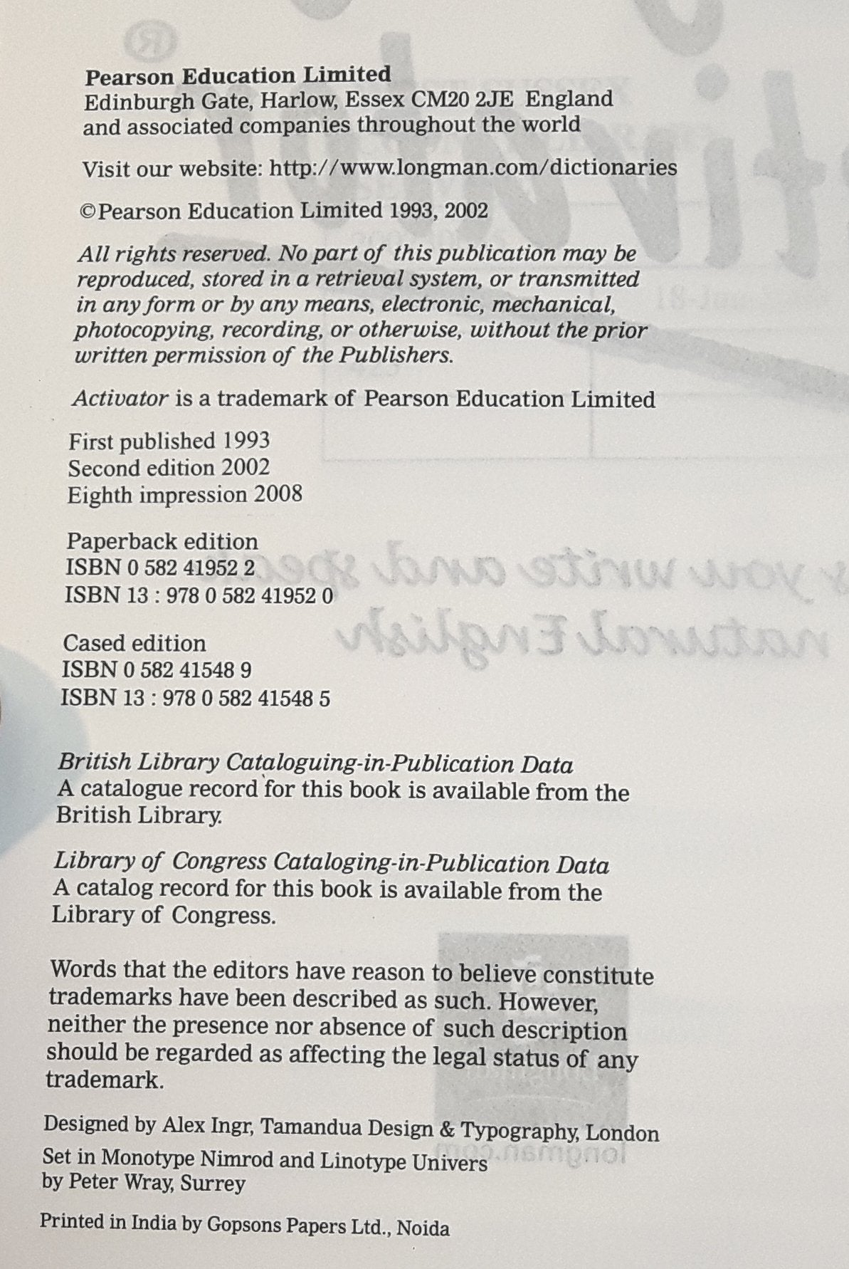 Longman Language Activator: Helps You Write and Speak Natural English, Second Edition