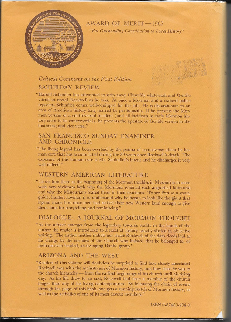 Orrin Porter Rockwell — back cover