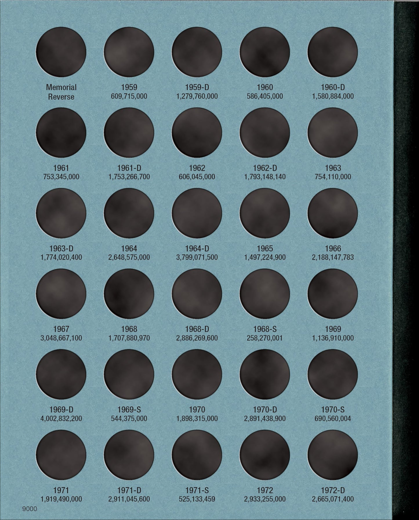 Official Whitman Coin Folder - Lincoln Memorial Cents Collection #1: 1959-1998