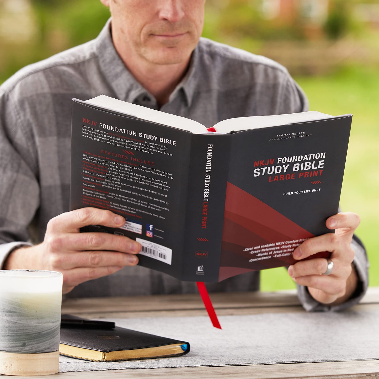 NKJV, Foundation Study Bible, Large Print, Hardcover, Red Letter, Comfort Print: Holy Bible, New King James Version