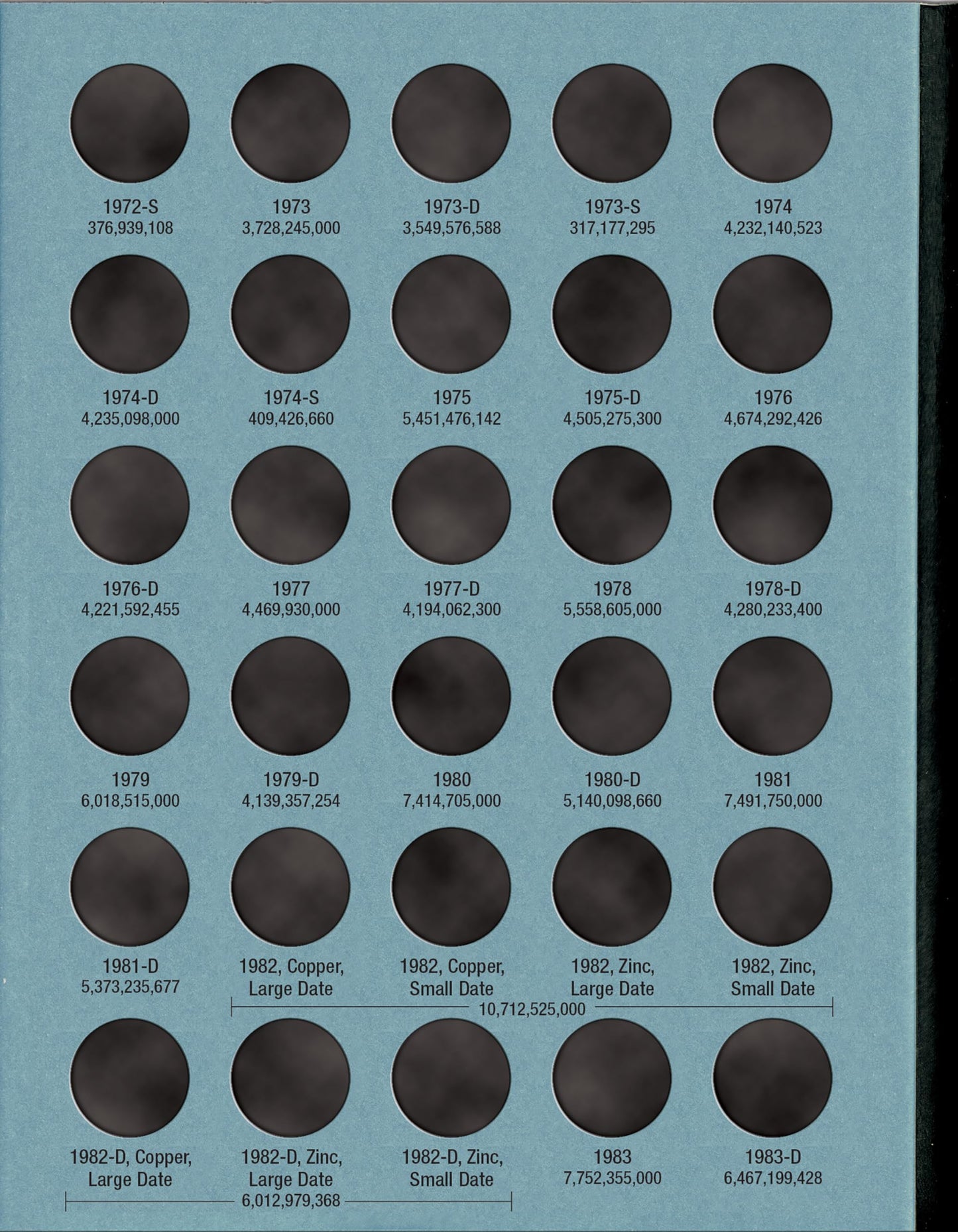 Official Whitman Coin Folder - Lincoln Memorial Cents Collection #1: 1959-1998