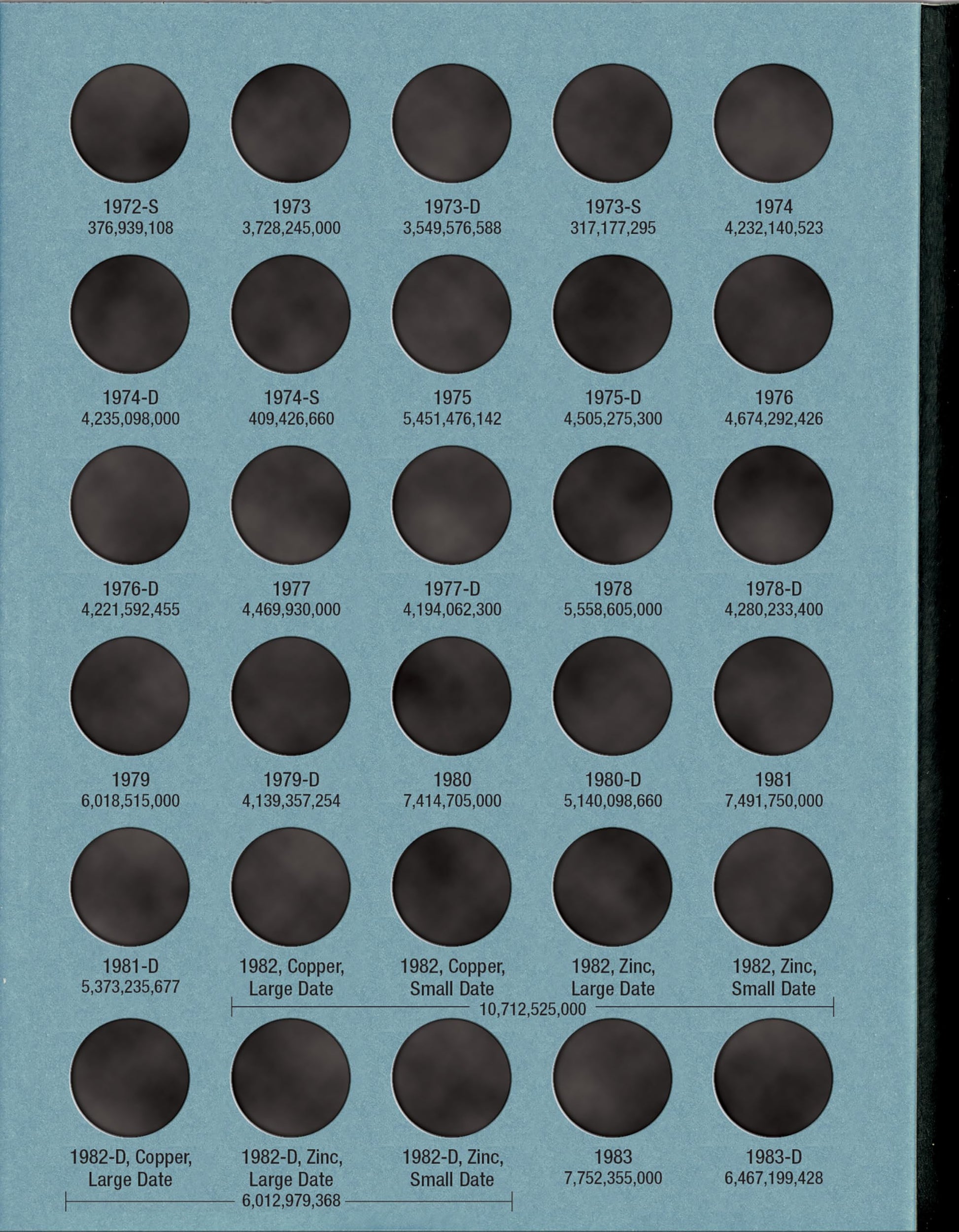 Official Whitman Coin Folder - Lincoln Memorial Cents Collection #1: 1959-1998