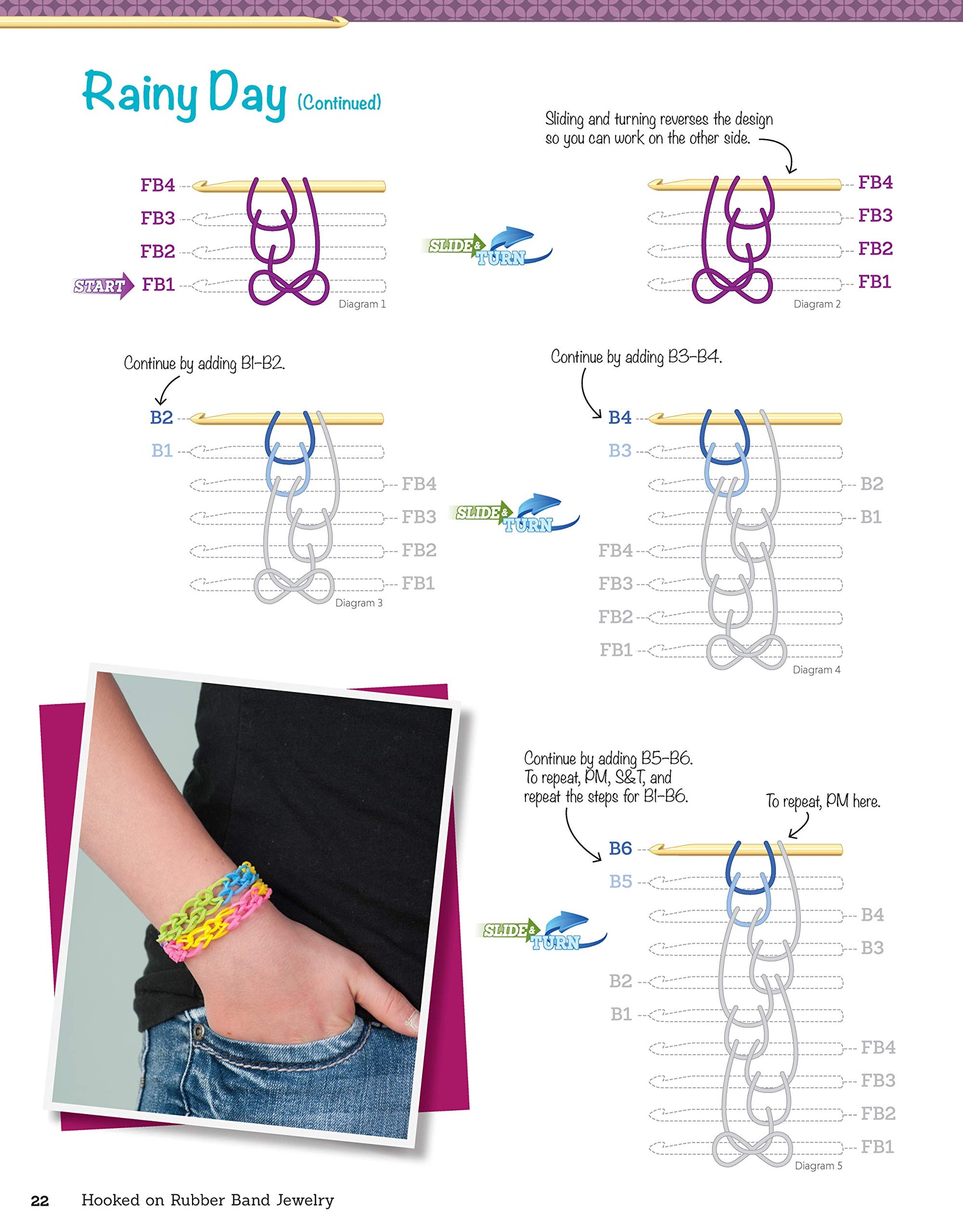 Hooked on Rubber Band Jewelry: 12 Off-the-Loom Designs for Bracelets, Necklaces, and Other Accessories (Design Originals) Easy Step-by-Step Instructions, Photos, & Diagrams, with No Loom Required